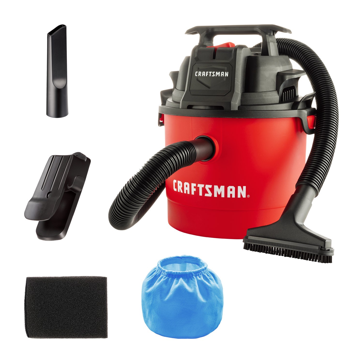 slide 1 of 6, CRAFTSMAN 2.5-Gallon 2 HP Corded Wet/Dry Shop Vacuum with Accessories Included, 1 ct