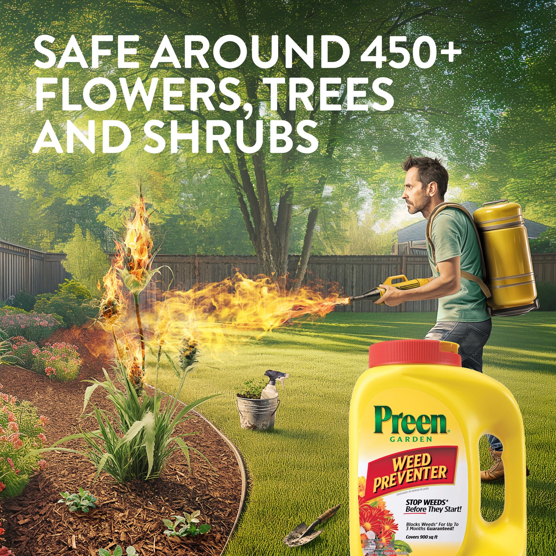 slide 4 of 6, Preen Garden Weed Preventer 16-lbs. 2560-sq ft Pre-Emergent Herbicide, 1 ct