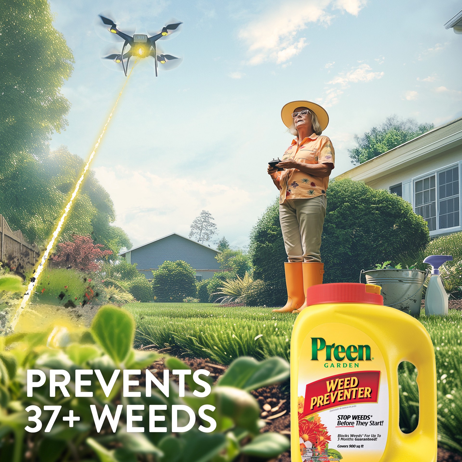 slide 5 of 6, Preen Garden Weed Preventer 16-lbs. 2560-sq ft Pre-Emergent Herbicide, 1 ct