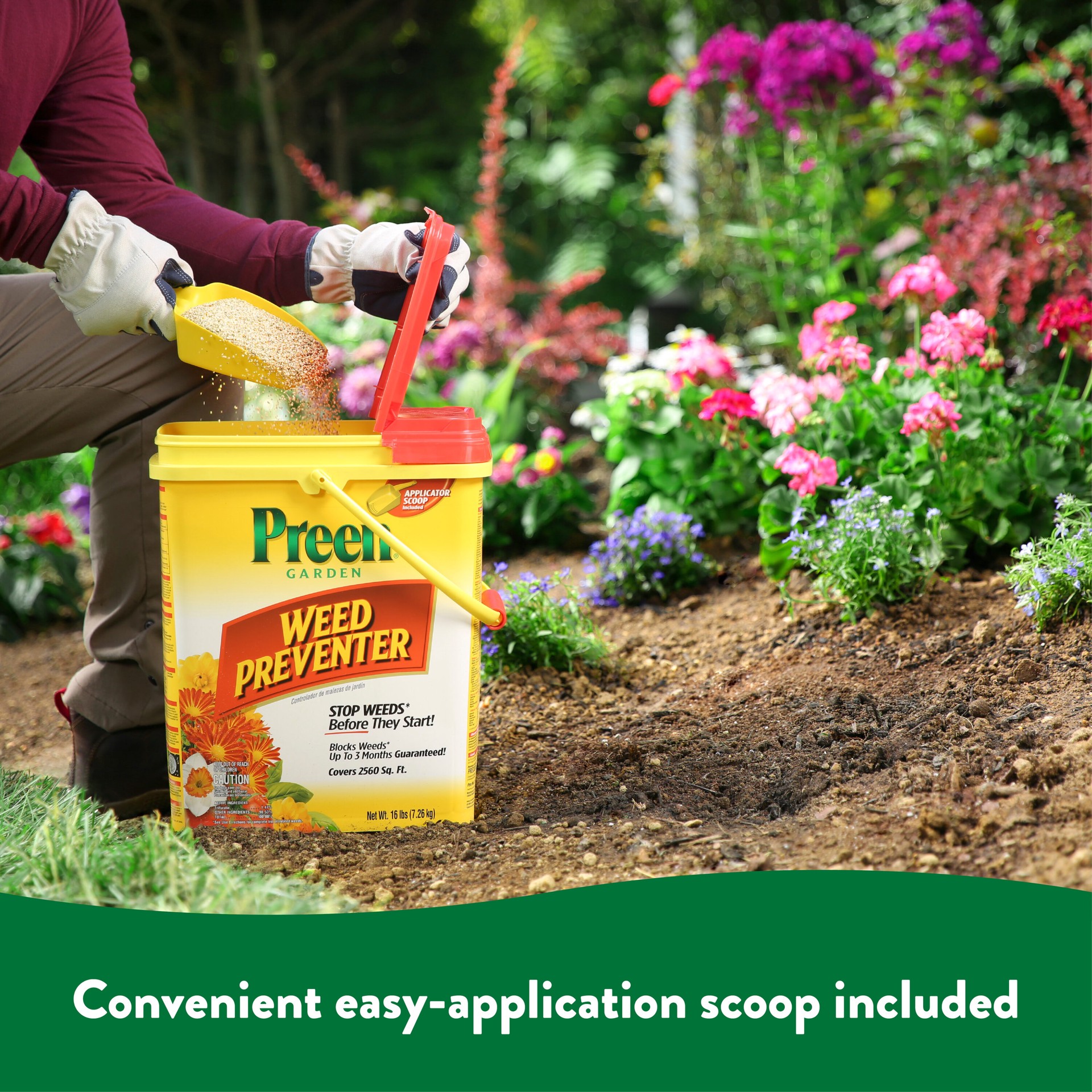 slide 6 of 6, Preen Garden Weed Preventer 16-lbs. 2560-sq ft Pre-Emergent Herbicide, 1 ct