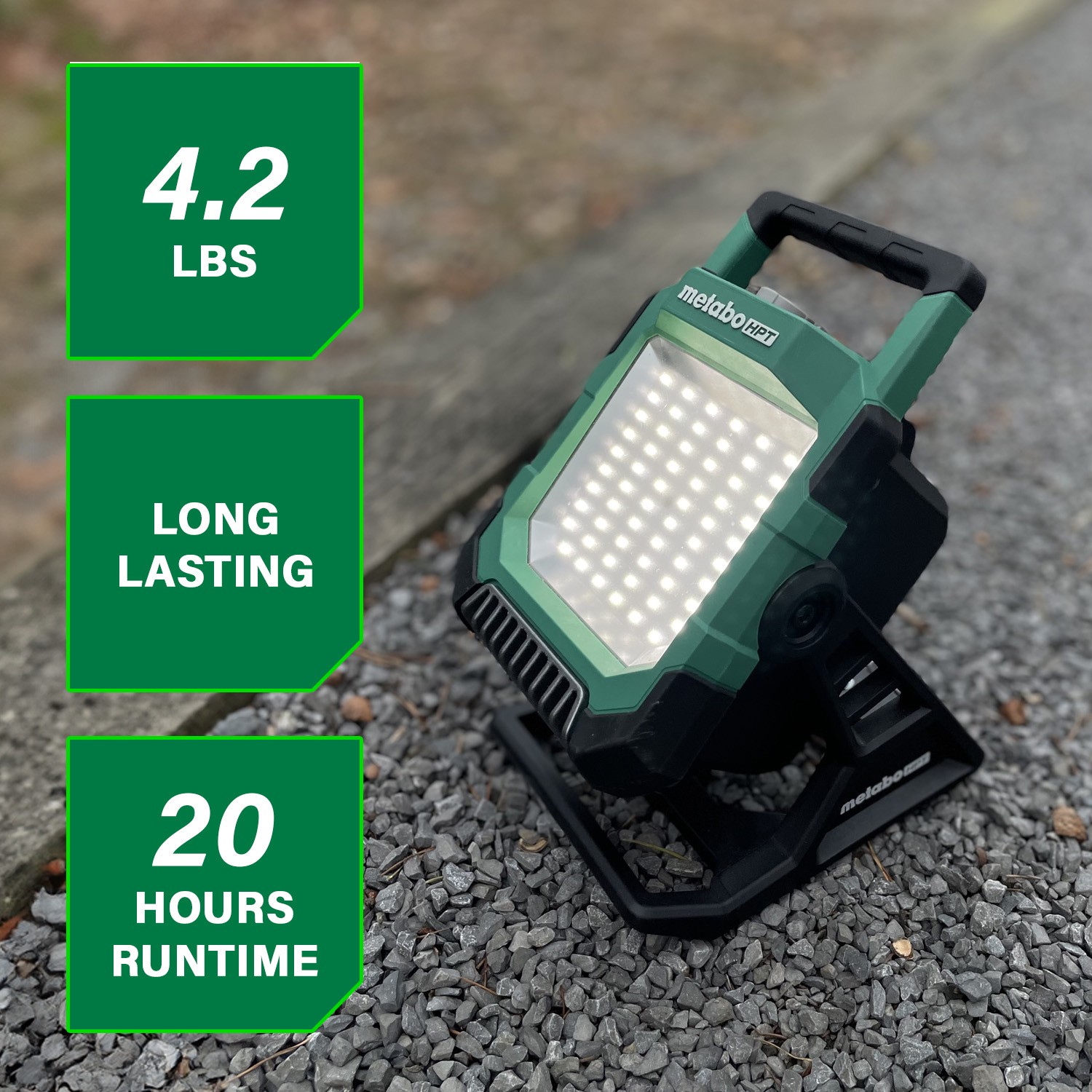 slide 2 of 6, Metabo HPT 4000 -Lumens LED Battery-operated Rechargeable Portable Work Light, 1 ct