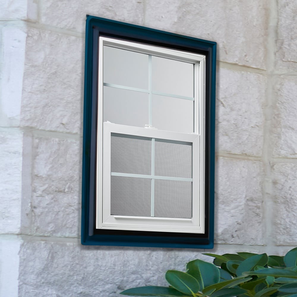 slide 2 of 6, RELIABILT Series 28100 23-1/2-in x 35-1/2-in White Exterior Vinyl New Construction Single Hung Window Low-E argon Double Pane Glass with Grids, (Half Screen Included), 1 ct