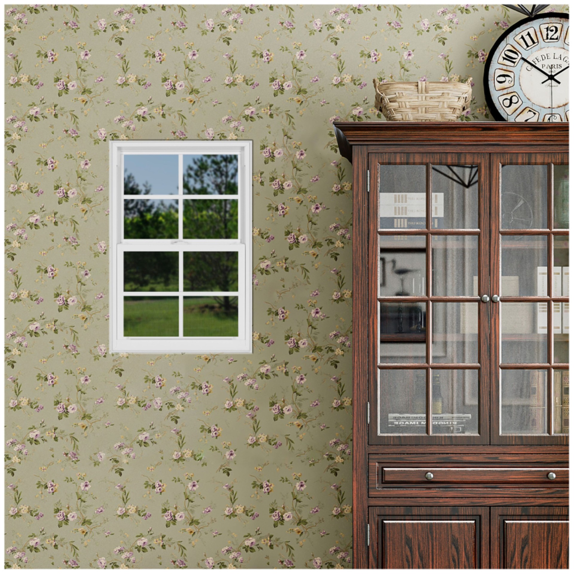 slide 5 of 6, RELIABILT Series 28100 23-1/2-in x 35-1/2-in White Exterior Vinyl New Construction Single Hung Window Low-E argon Double Pane Glass with Grids, (Half Screen Included), 1 ct