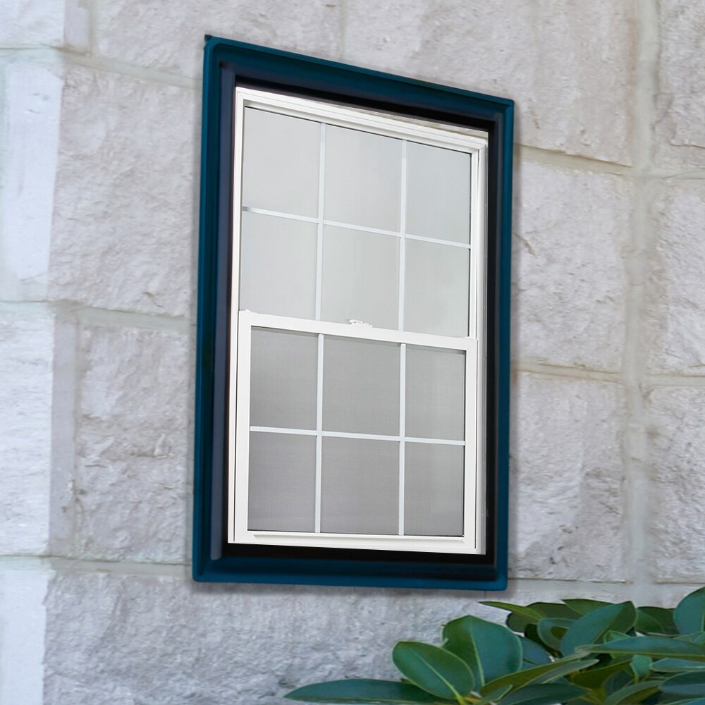 slide 3 of 6, RELIABILT Series 28100 35-1/2-in x 35-1/2-in White Exterior Vinyl New Construction Single Hung Window Low-E argon Double Pane Glass with Grids, (Half Screen Included), 1 ct