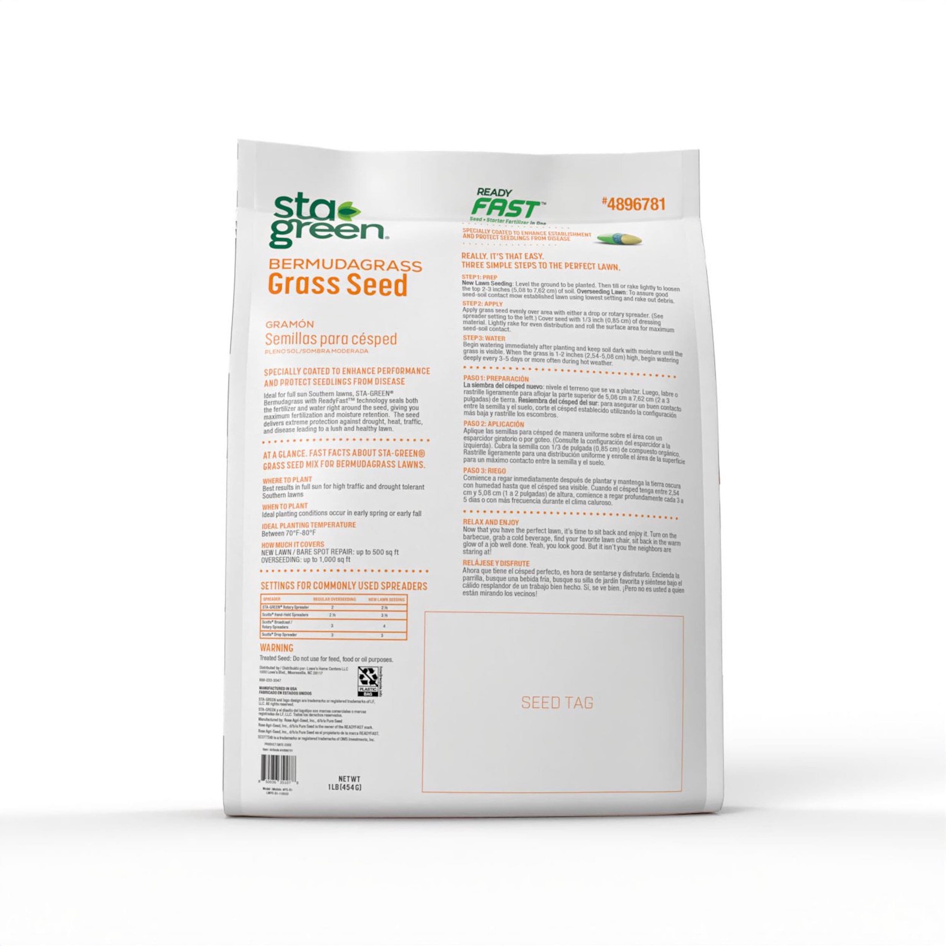 slide 2 of 6, Sta-Green Ready Fast 1-lb Bermuda Grass Seed, 1 ct