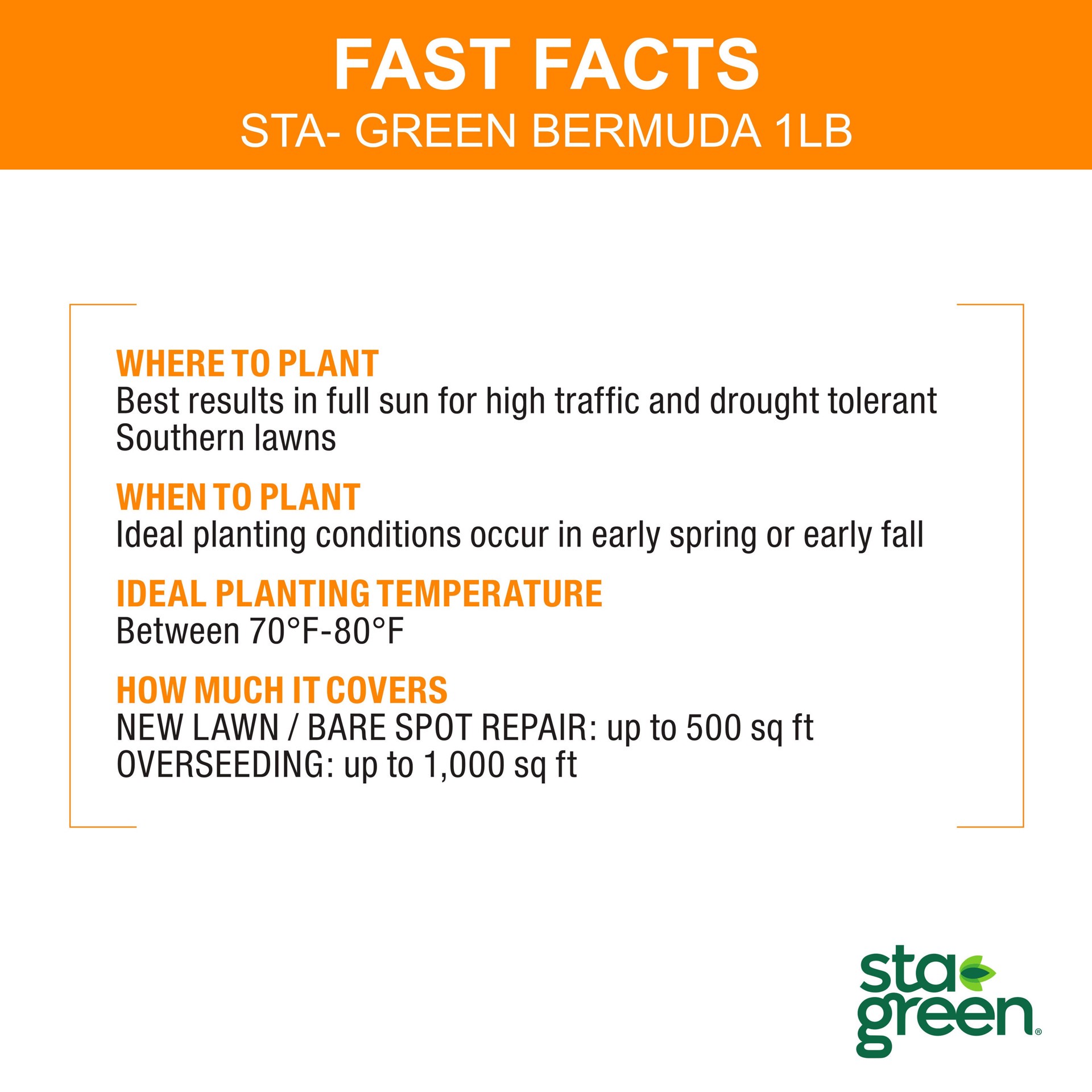 slide 3 of 6, Sta-Green Ready Fast 1-lb Bermuda Grass Seed, 1 ct