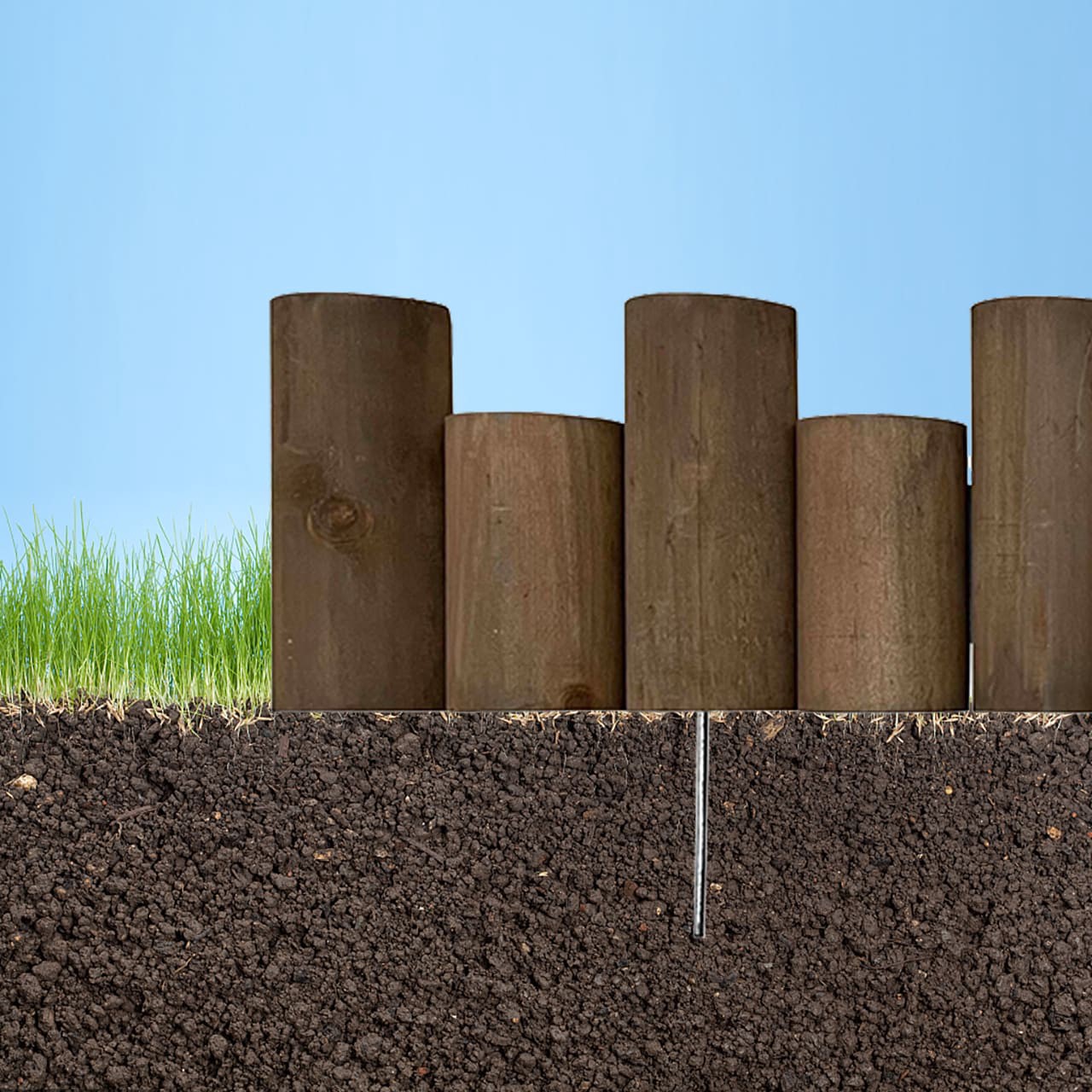 slide 2 of 6, Style Selections 3-ft x 7-in Brown Wood Landscape edging section, 1 ct