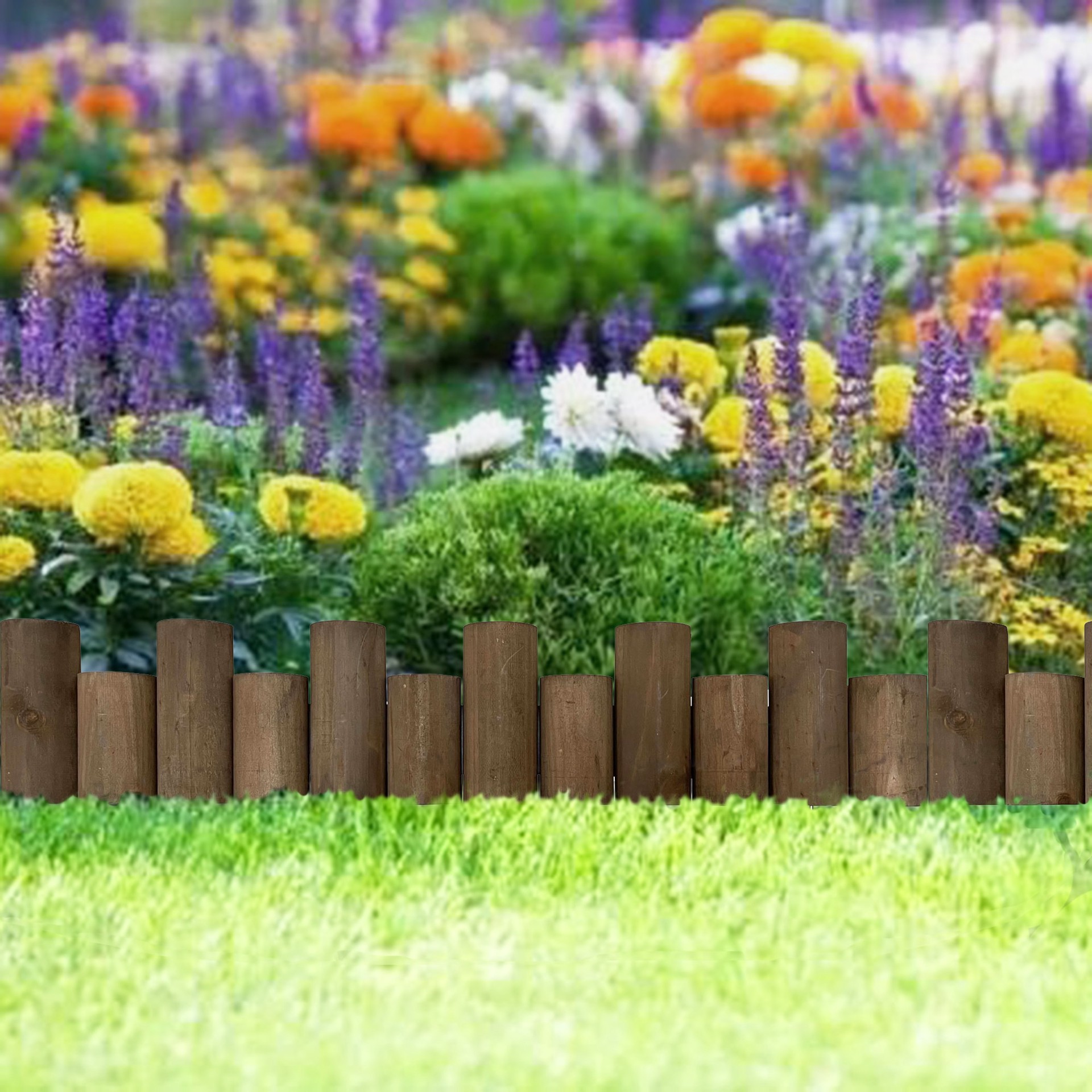 slide 4 of 6, Style Selections 3-ft x 7-in Brown Wood Landscape edging section, 1 ct