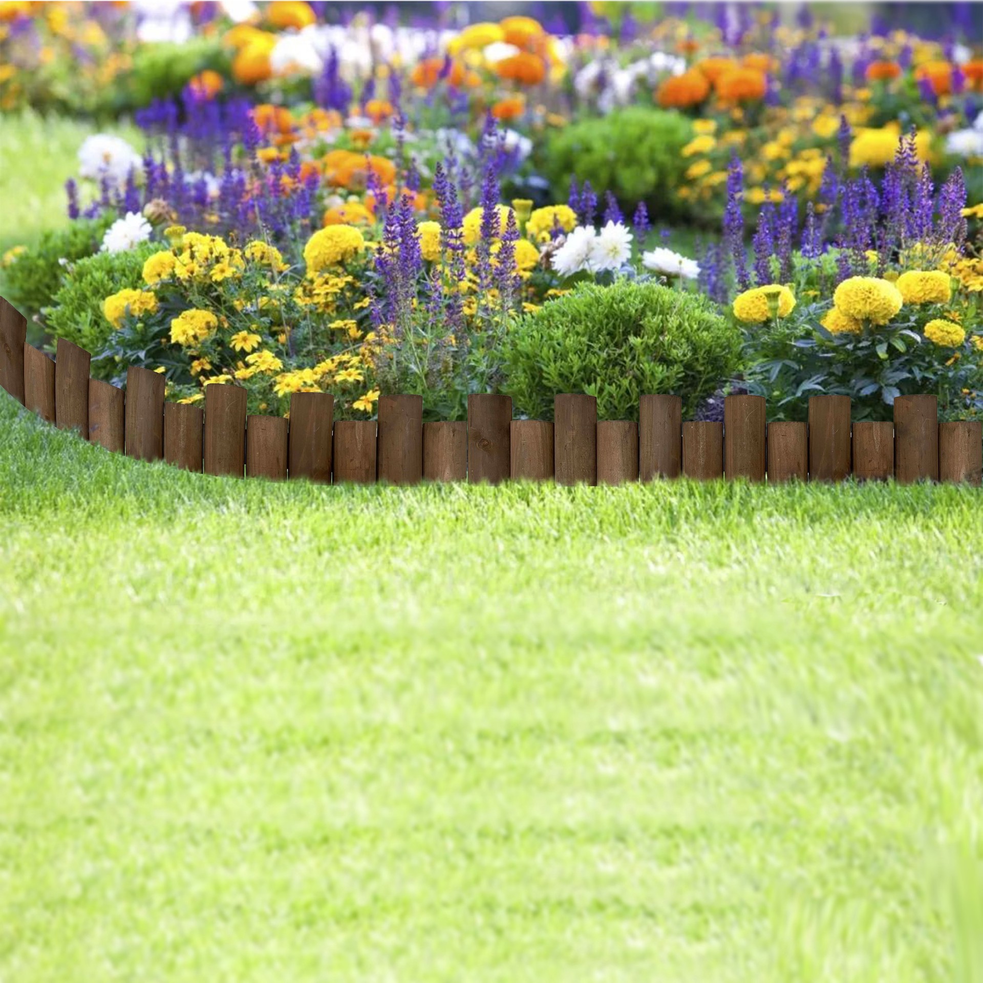 slide 5 of 6, Style Selections 3-ft x 7-in Brown Wood Landscape edging section, 1 ct