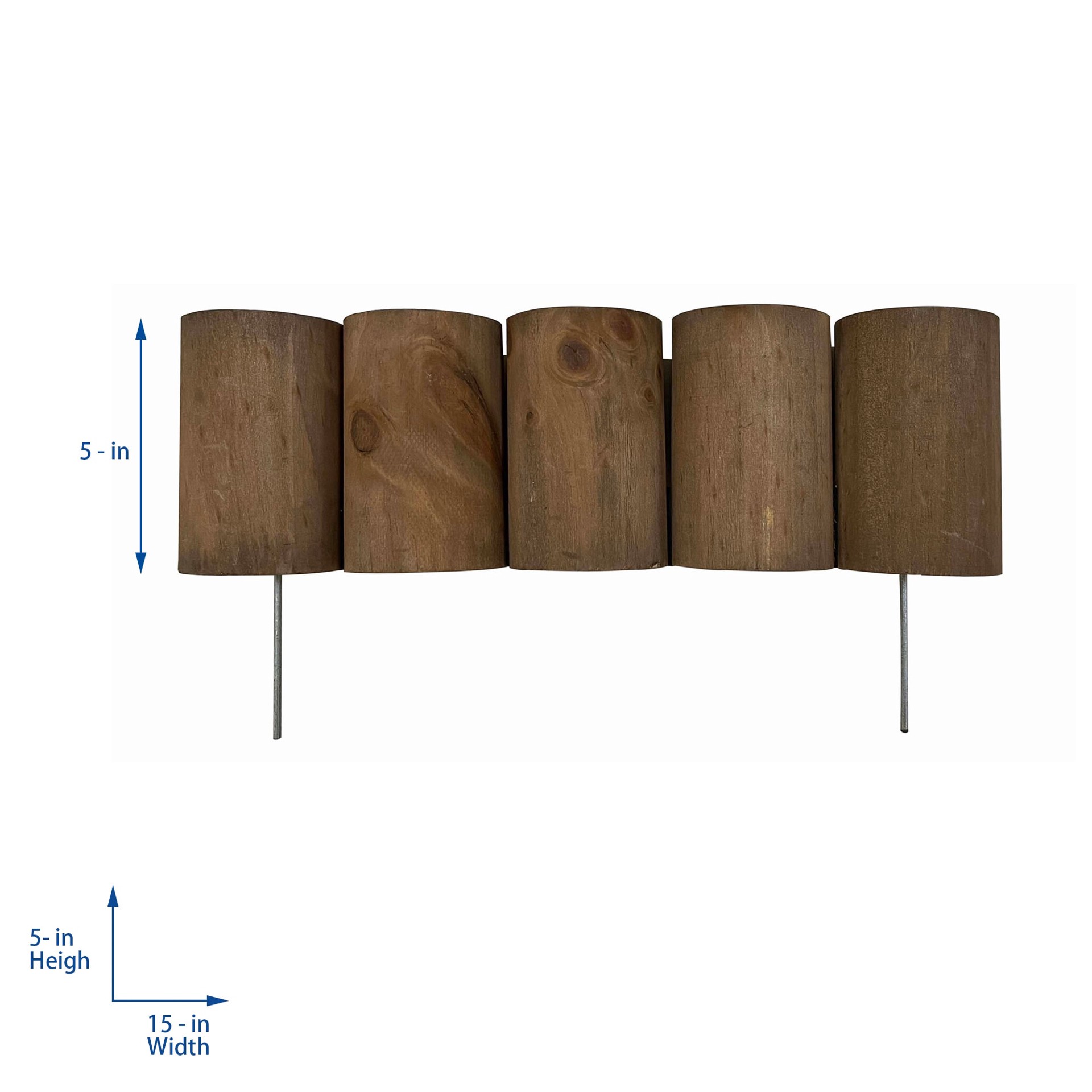 slide 6 of 6, Style Selections 1.25-ft x 5-in Brown Wood Landscape edging section with stakes, 1 ct