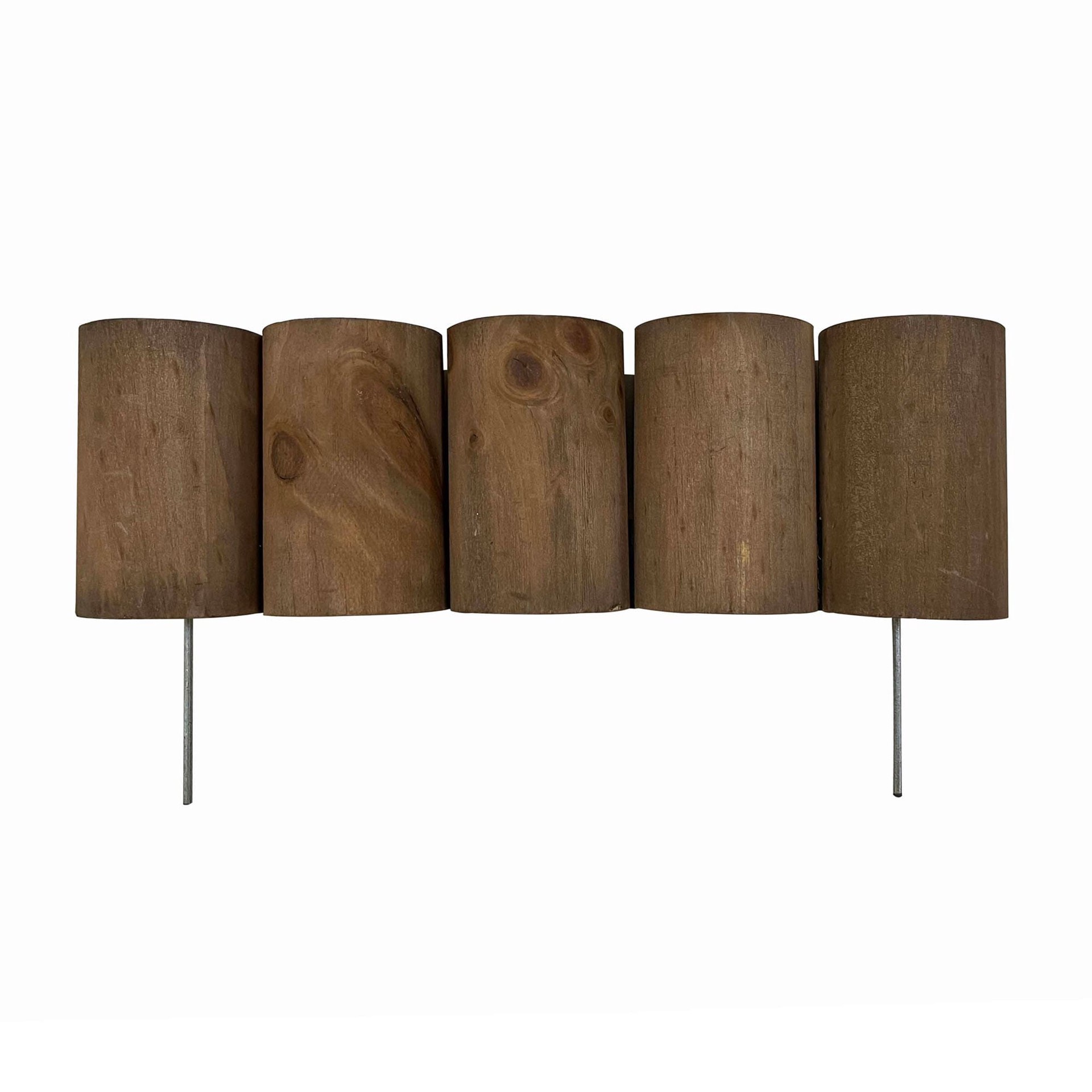 slide 1 of 6, Style Selections 1.25-ft x 5-in Brown Wood Landscape edging section with stakes, 1 ct
