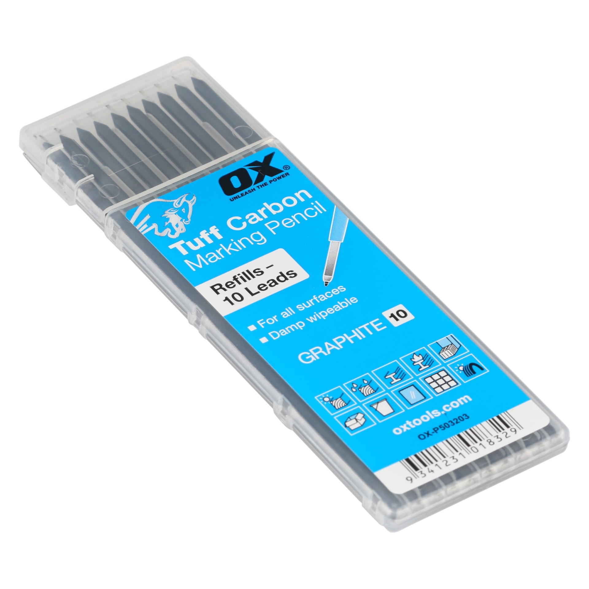 slide 1 of 6, OX Tools OX Pro Tuff Carbon 10 -Pack Standard Gray Replacement lead, 1 ct