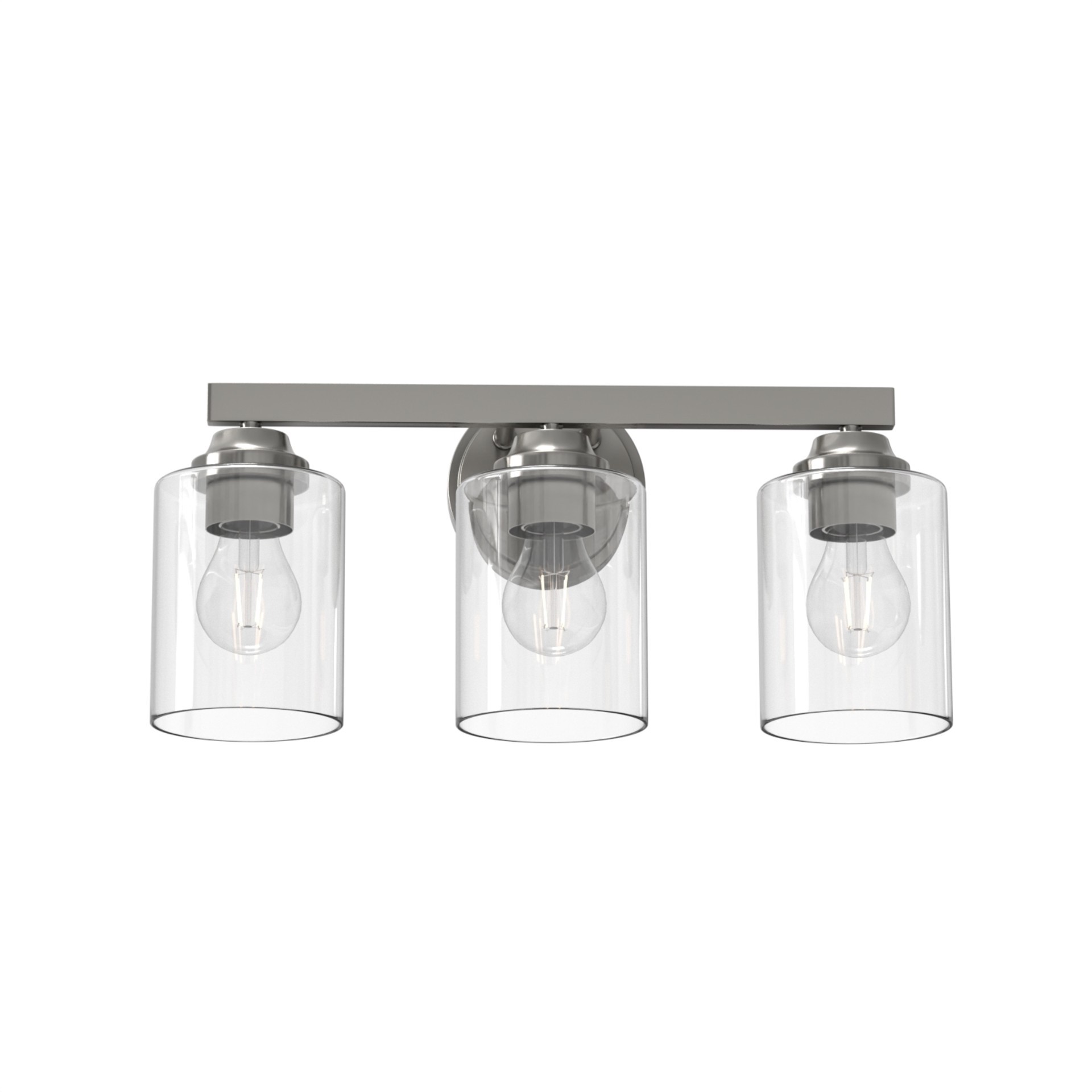 slide 5 of 6, allen + roth Emeryson 17.75-in 3 -Light Brushed Nickel Transitional Vanity light, 1 ct