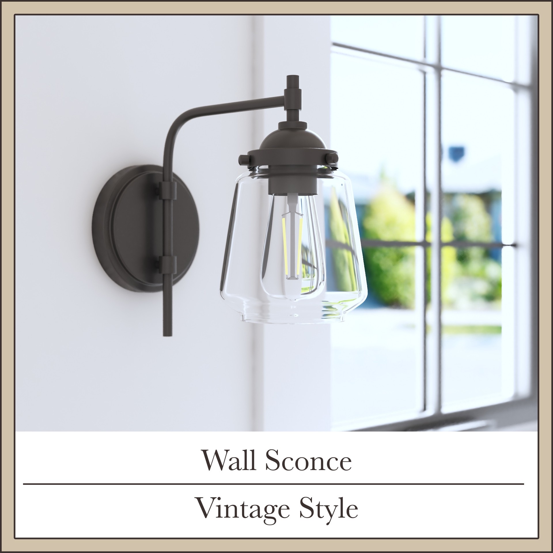 slide 6 of 6, allen + roth Mahoney 5-in W 1 -Light Satin Bronze Vintage Wall Sconce, 1 ct