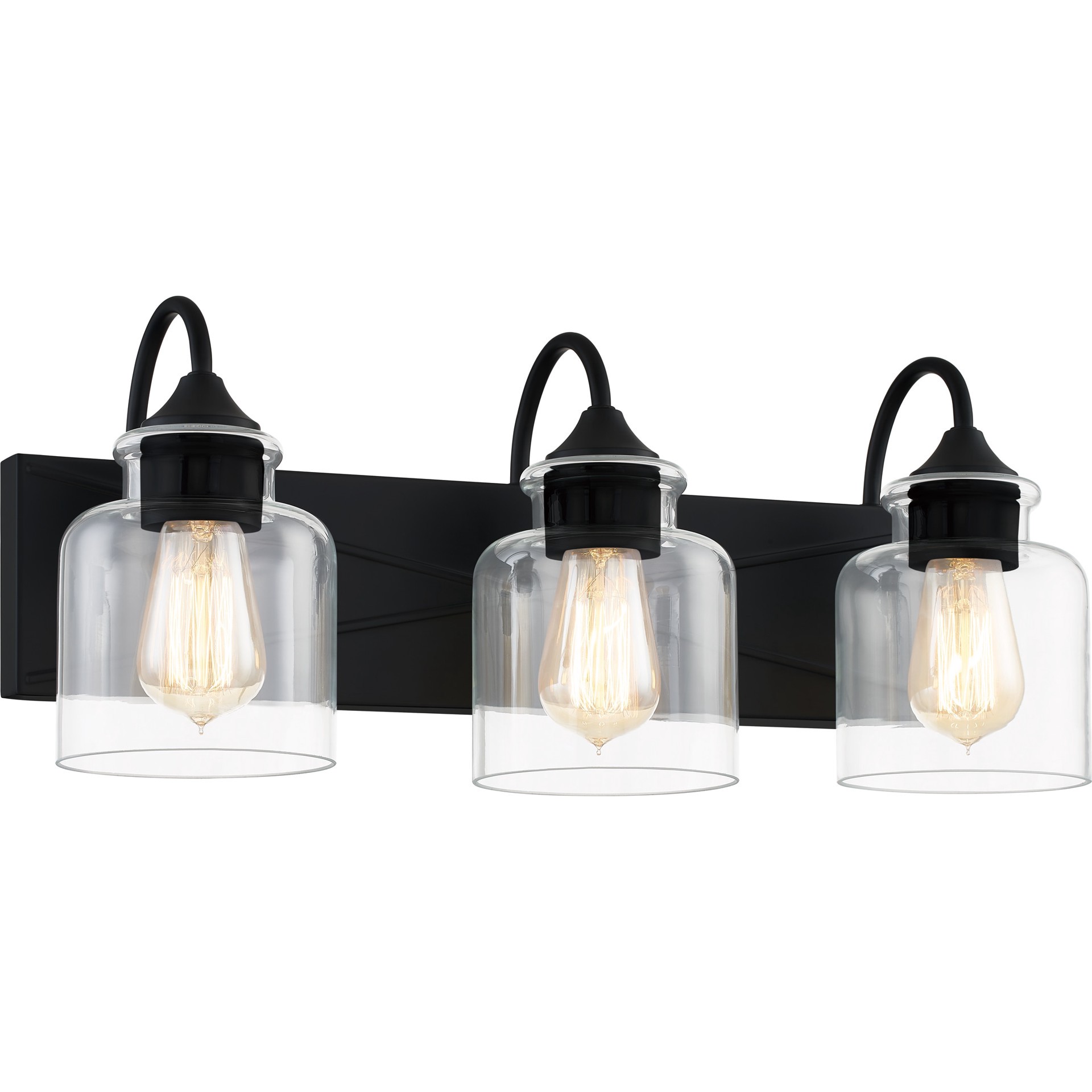 slide 6 of 6, Quoizel Barrow 21-in 3 -Light Matte Black Transitional Vanity light, 1 ct