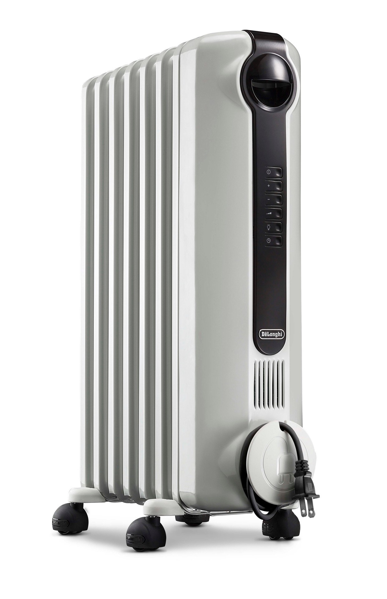slide 1 of 6, DeLonghi Up to 1500-Watt Radiant Tower Indoor Electric Space Heater with Thermostat, 1 ct