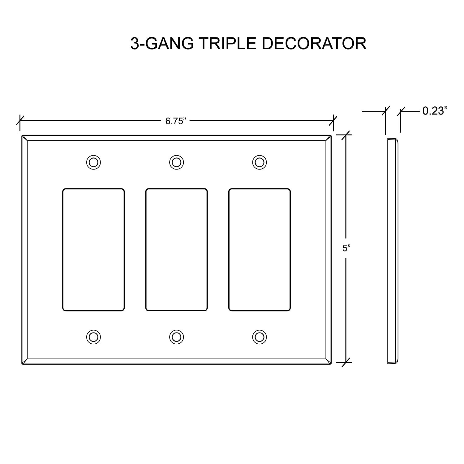 slide 6 of 6, allen + roth Subway 3 -Gang Standard Size White Polished Cast stone Indoor Decorator Wall Plate, 1 ct