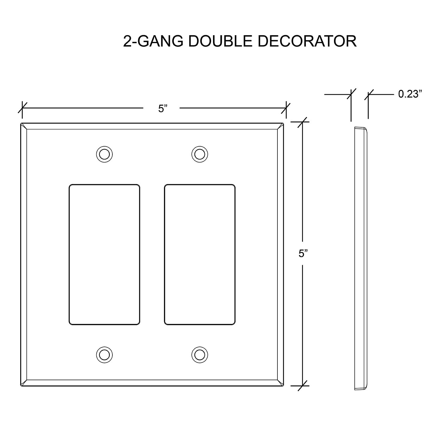 slide 6 of 6, allen + roth Subway 2 -Gang Standard Size White Polished Cast stone Indoor Decorator Wall Plate, 1 ct