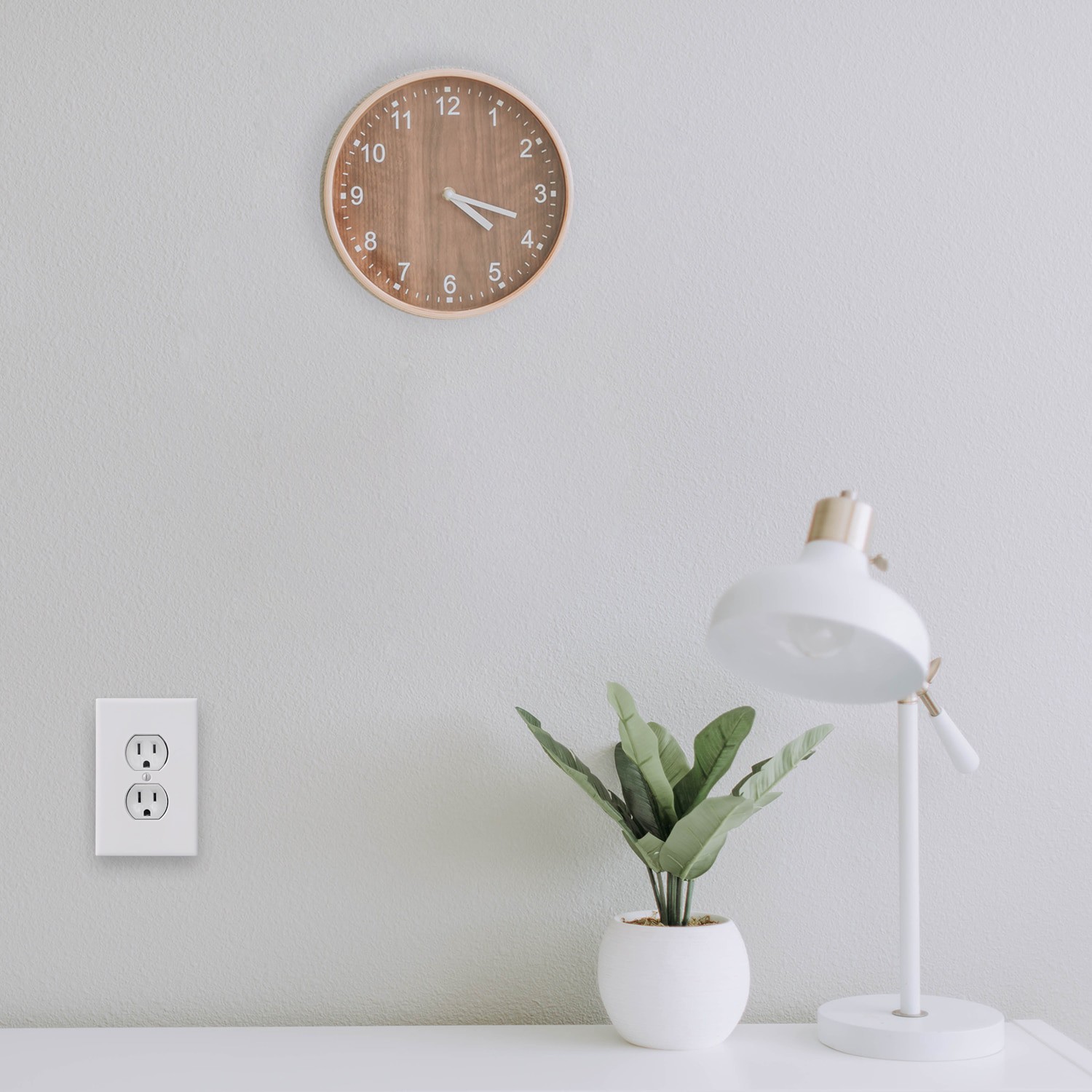 slide 5 of 6, allen + roth Subway 1 -Gang Standard Size White Polished Cast stone Indoor Duplex Wall Plate, 1 ct