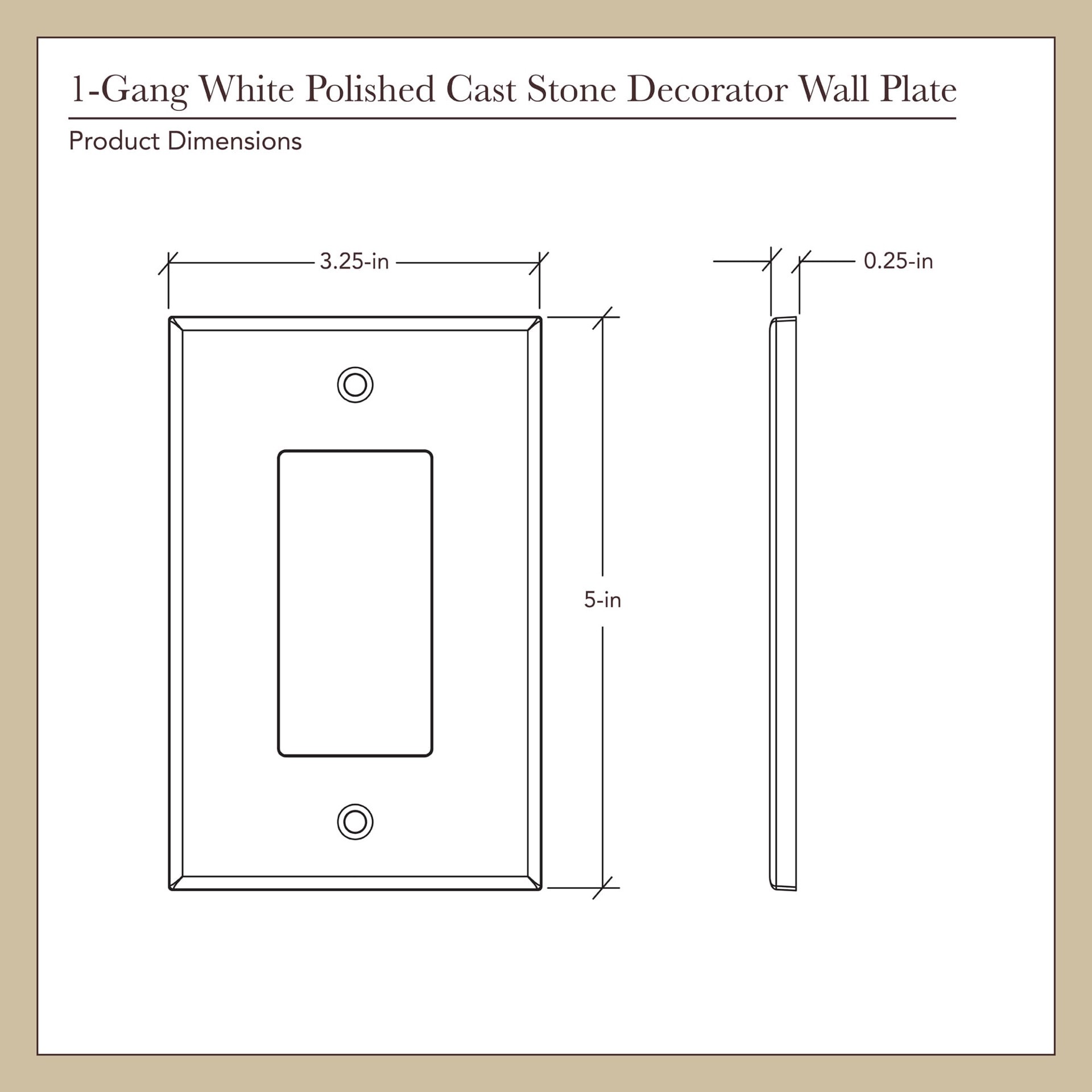 slide 4 of 6, allen + roth Subway 1 -Gang Standard Size White Polished Cast stone Indoor Decorator Wall Plate, 1 ct