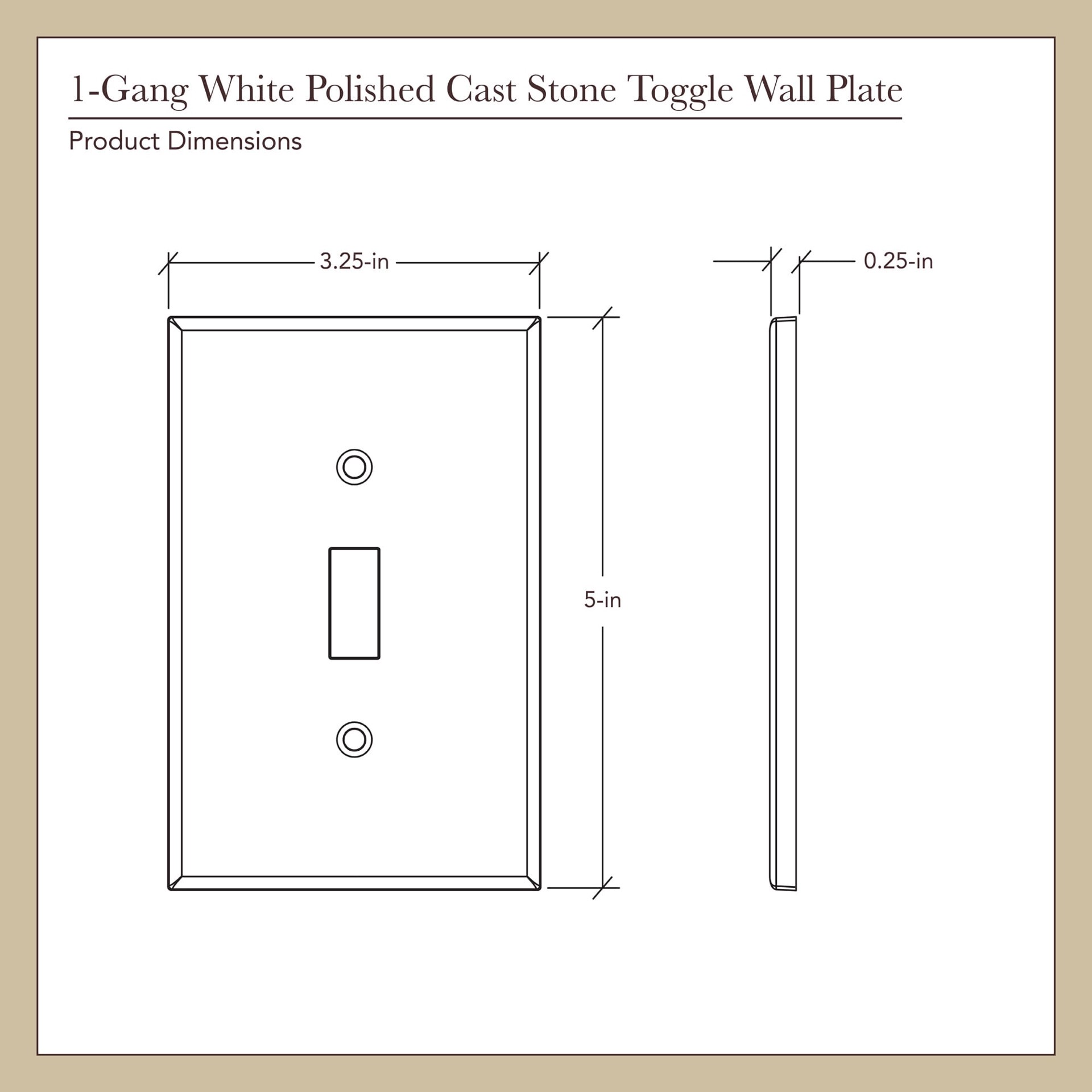 slide 4 of 6, allen + roth Subway 1 -Gang Standard Size White Polished Cast stone Indoor Toggle Wall Plate, 1 ct