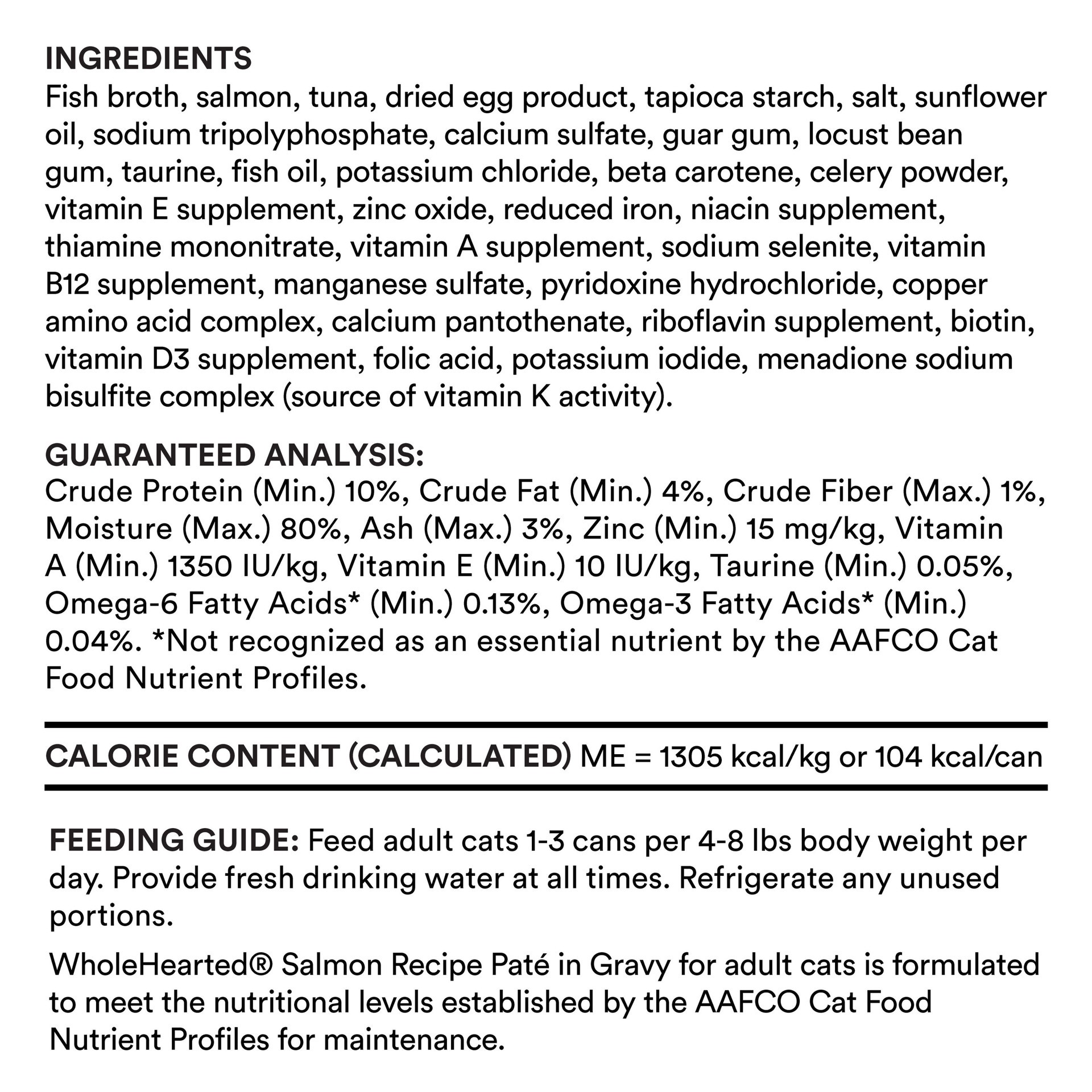 slide 5 of 5, WholeHearted Adult Salmon Cat Food, 1 ct