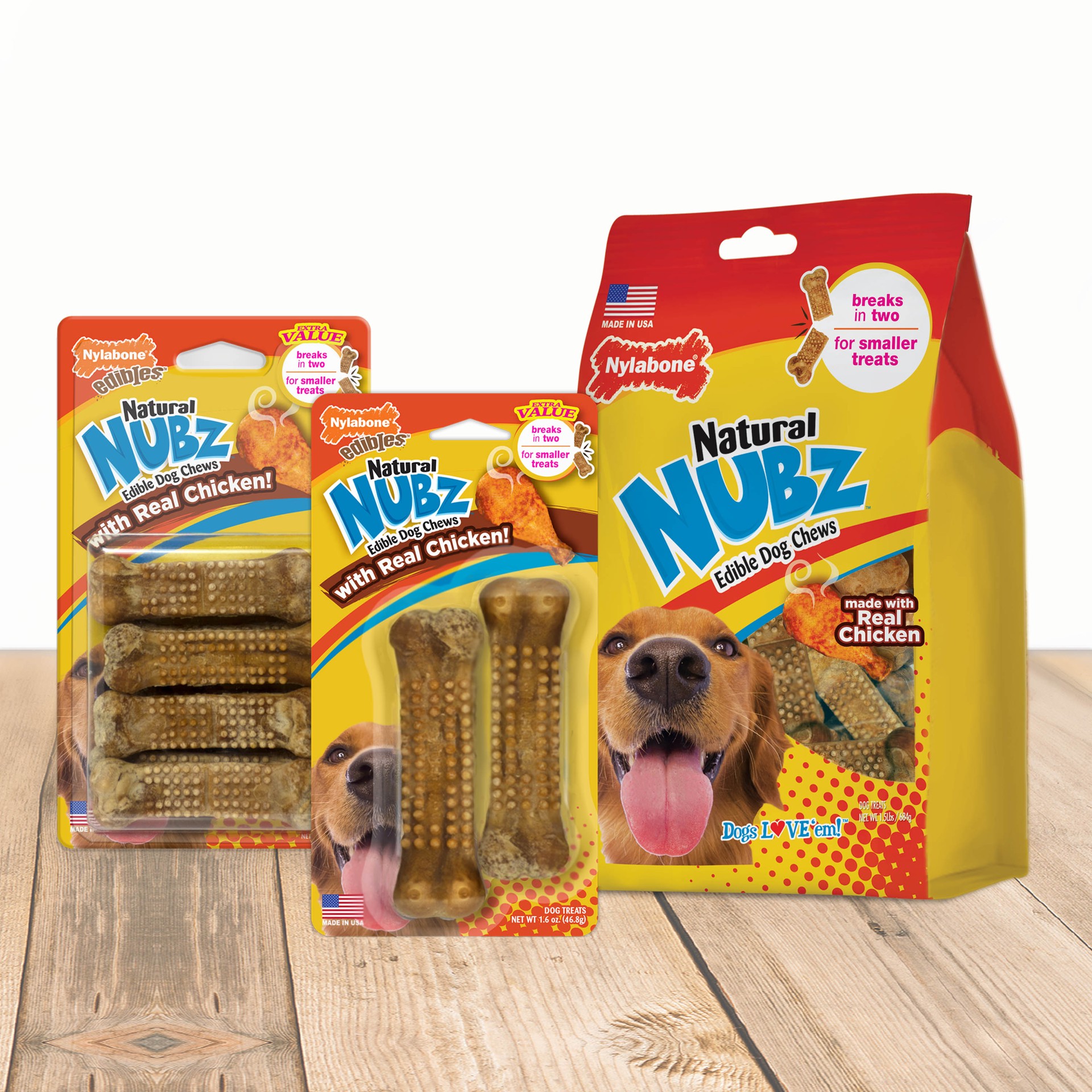 slide 5 of 5, Nylabone Nubz Dental treats for Dog Chicken Flavor 16, 1 ct