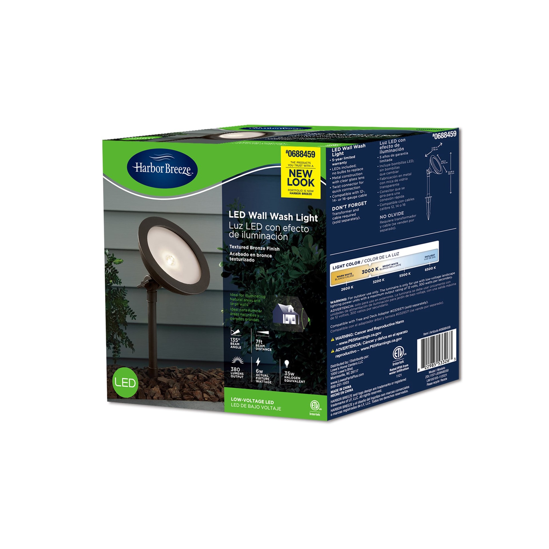 slide 2 of 2, Harbor Breeze 380 -Lumens 6 -Watt Bronze Low voltage Warm White Plug-in LED Flood light, 1 ct