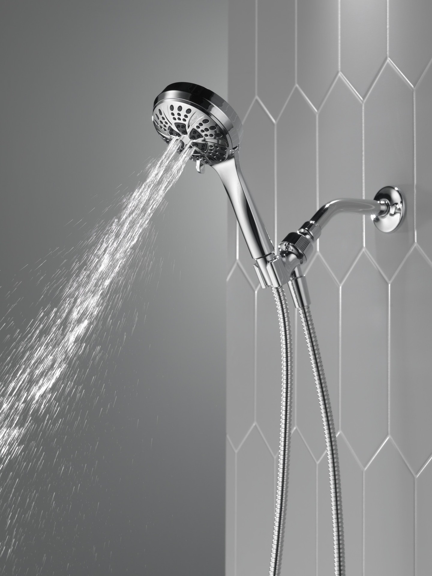 slide 2 of 6, Delta 6.0 -Spray Chrome 4.5-in Round High Pressure Handheld Shower Head 1.75 GPM, 1 ct