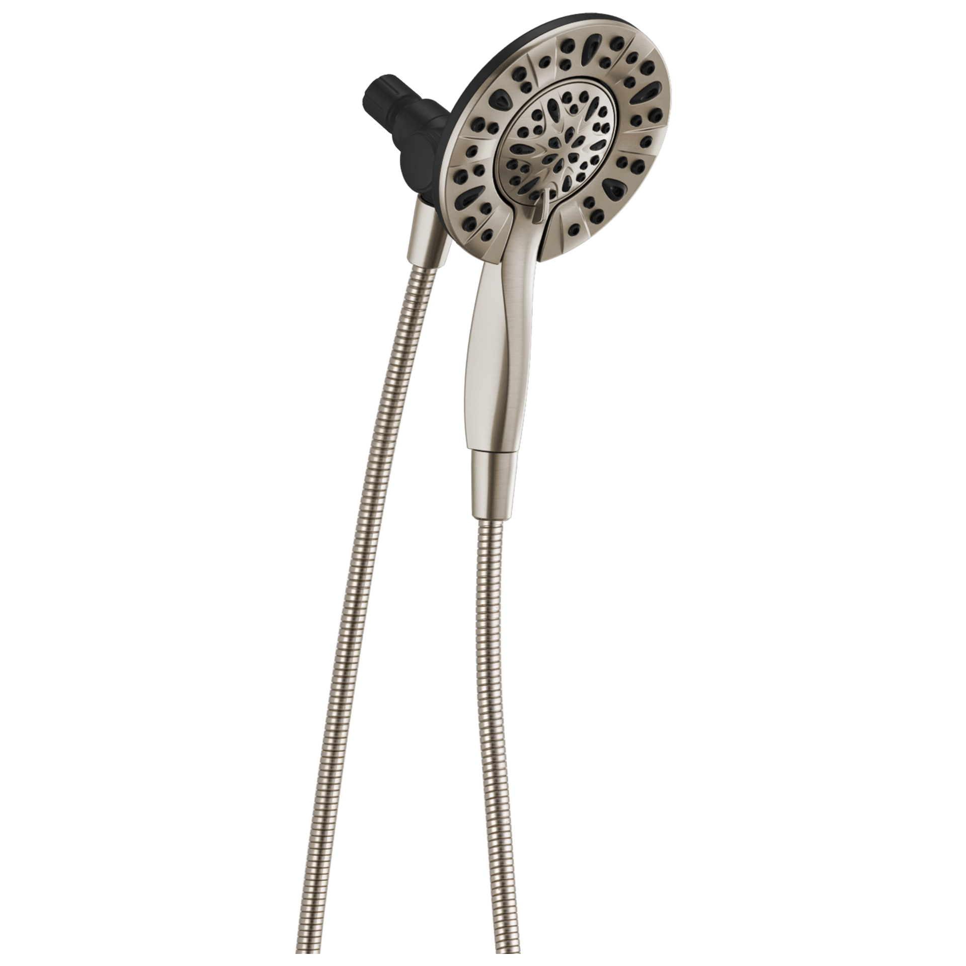 slide 1 of 6, Delta In2ition 4.0 -Spray Satin Nickel 6-in Round High Pressure Shower Head with Handheld Combo 1.75 GPM, 1 ct
