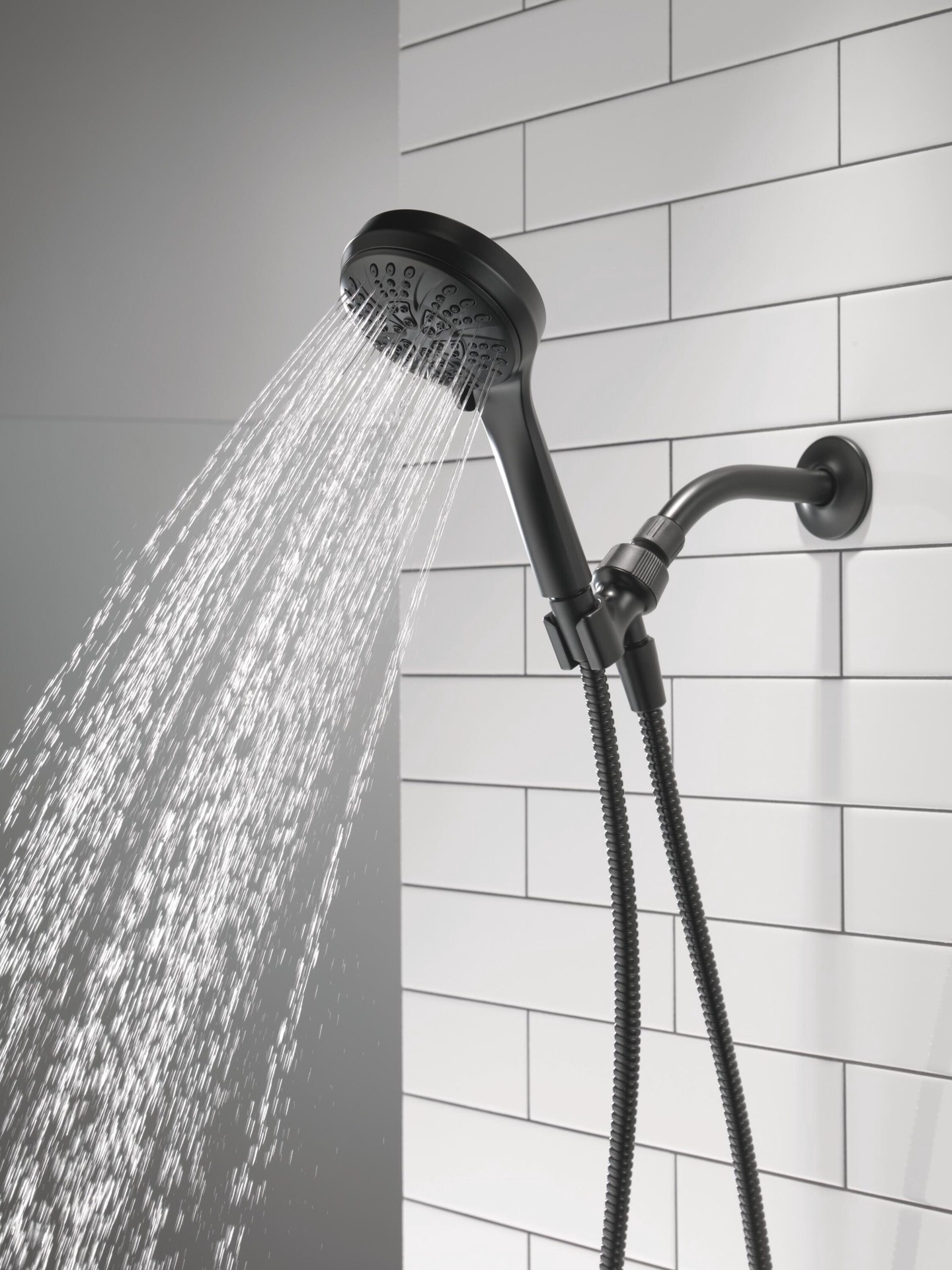 slide 2 of 6, Delta 6.0 -Spray Matte Black 4.5-in Round High Pressure Handheld Shower Head 1.75 GPM, 1 ct