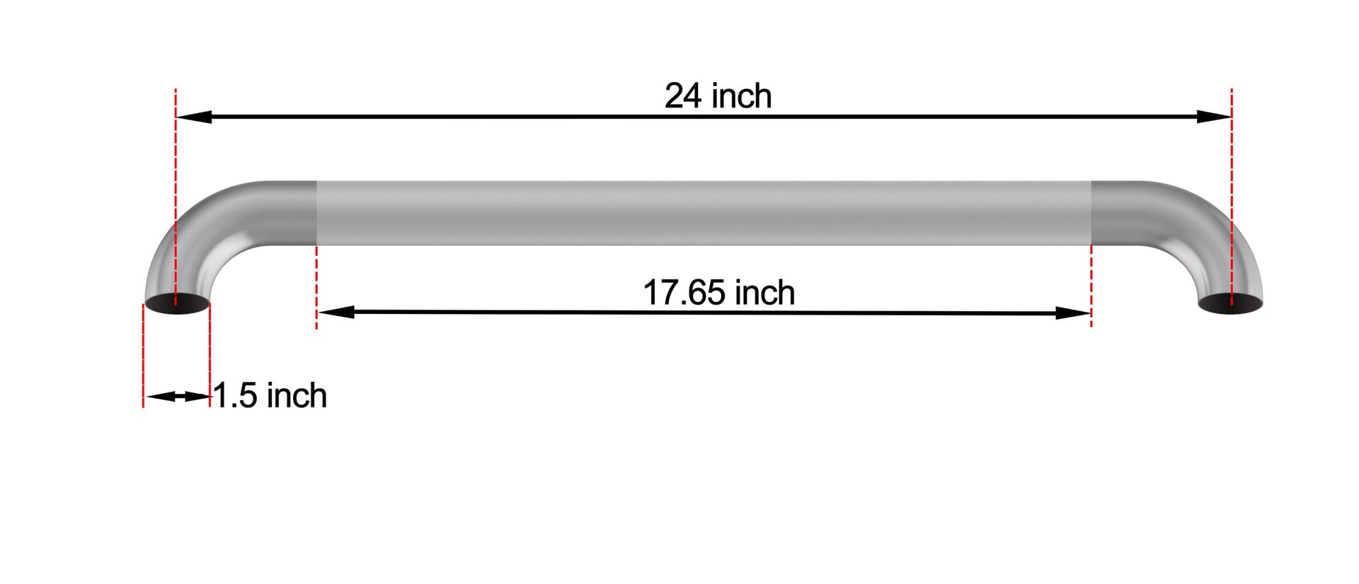 slide 4 of 5, Project Source Concealed Peened 24-in Stainless Steel Wall mount ADA Compliant Grab Bar ( 500-lb Weight Capacity ), 1 ct