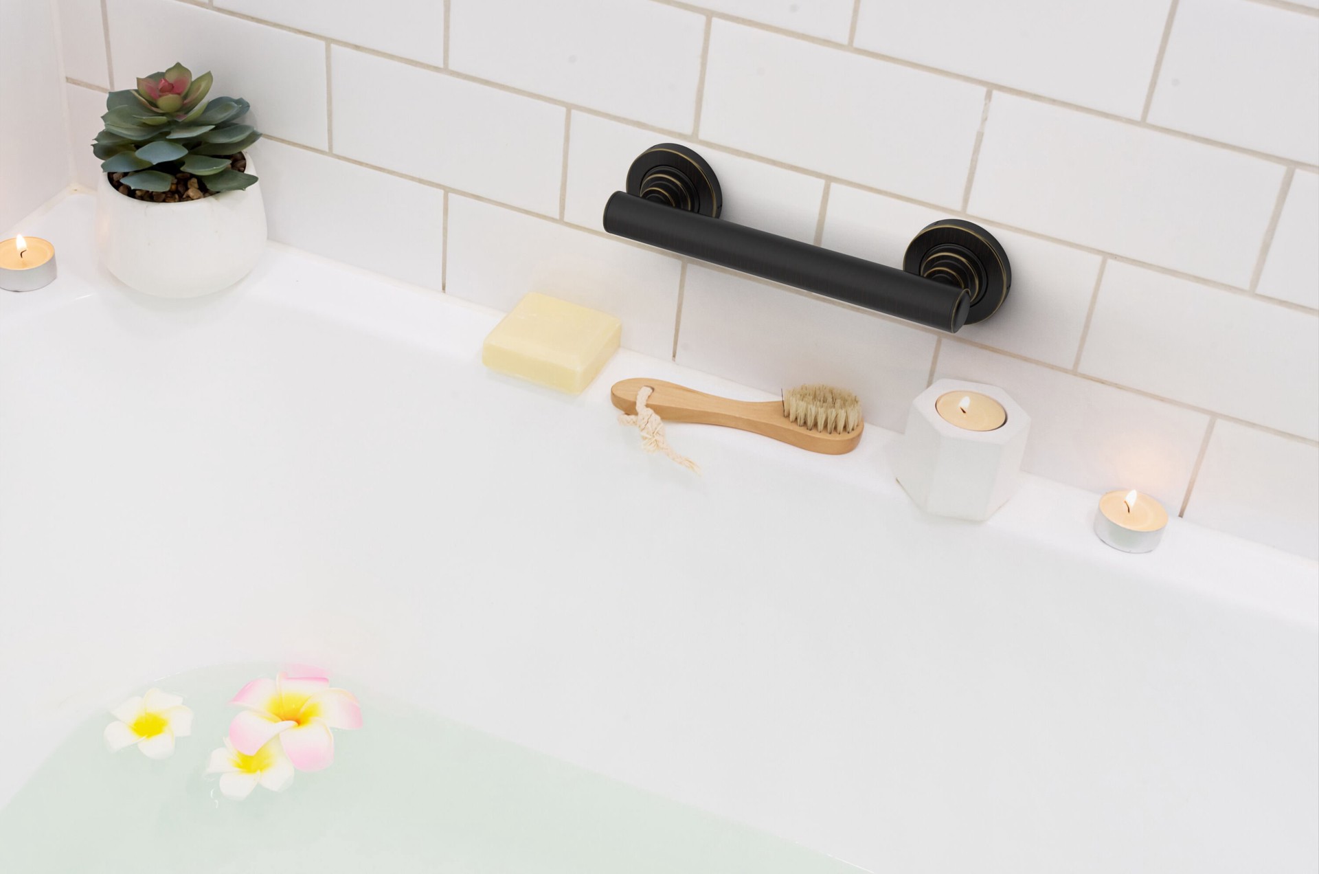 slide 6 of 6, allen + roth Townley 9-in Oil-rubbed bronze Wall mount ADA Compliant Grab Bar ( 500-lb Weight Capacity ), 1 ct