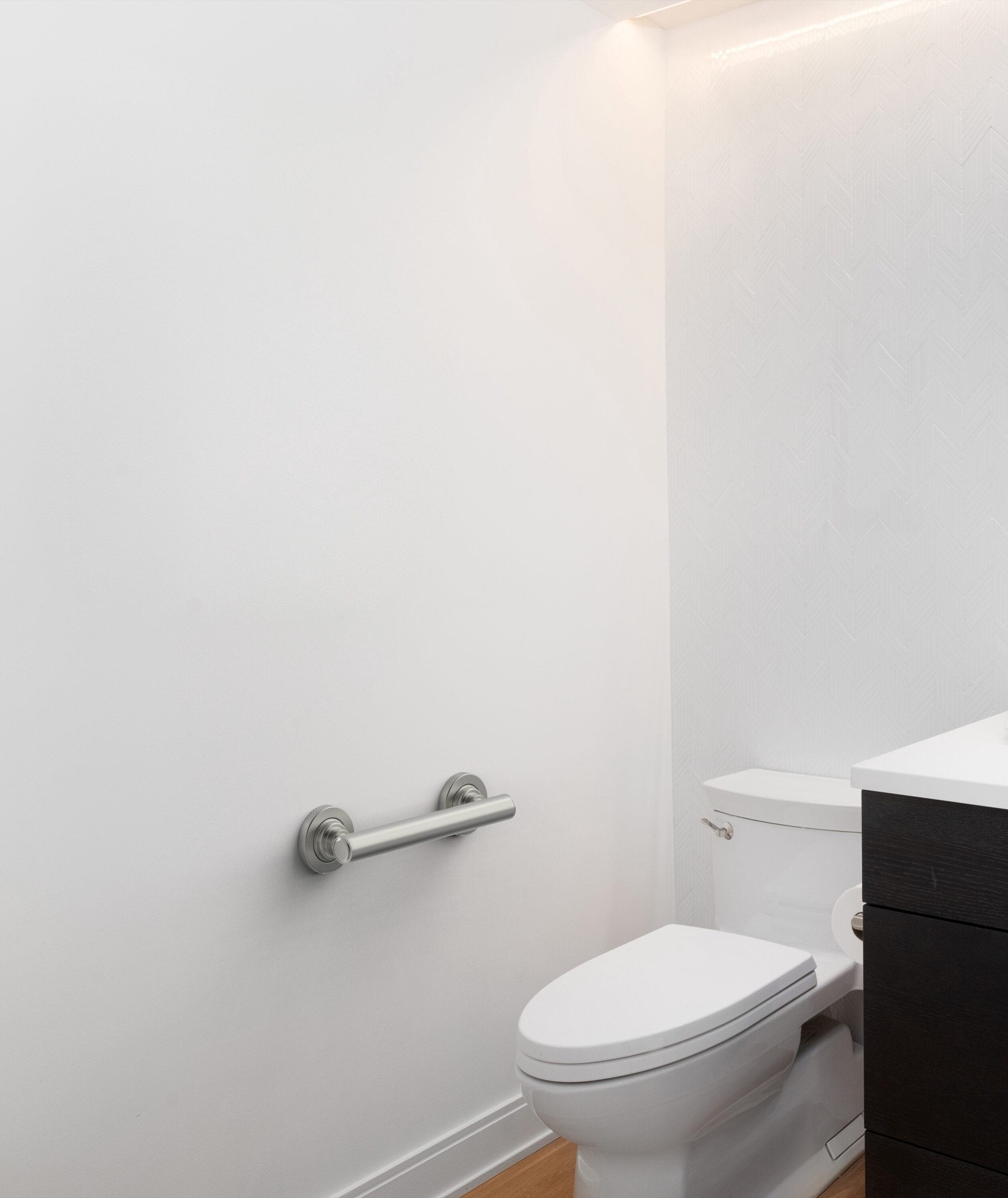 slide 2 of 6, allen + roth Townley 9-in Brushed nickel Wall mount ADA Compliant Grab Bar ( 500-lb Weight Capacity ), 1 ct