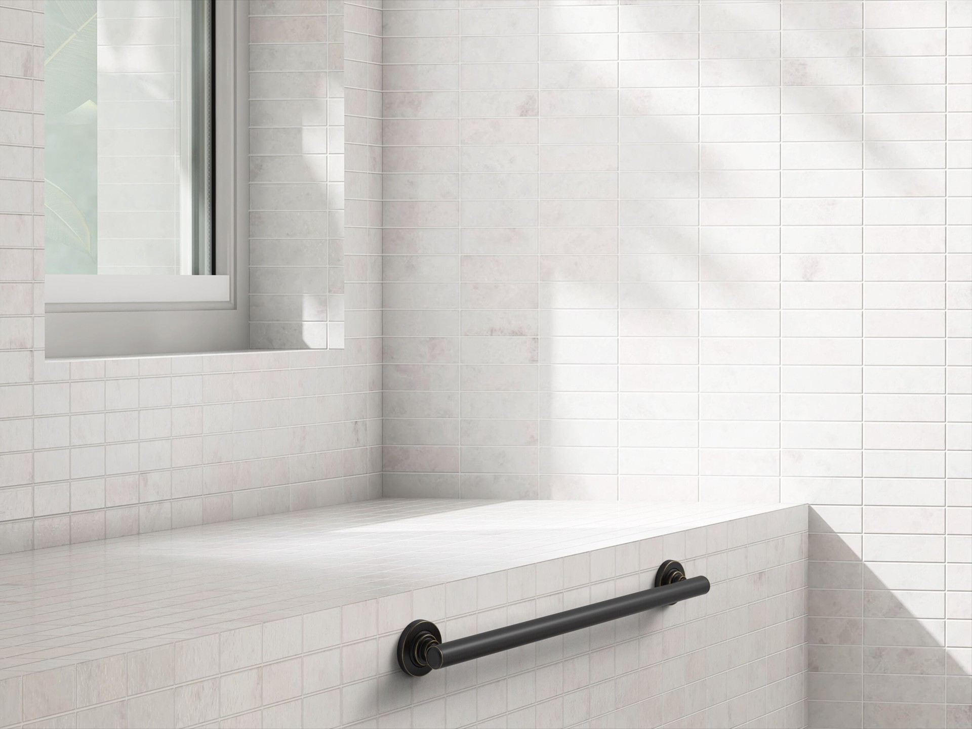 slide 6 of 6, allen + roth Townley 24-in Oil Rubbed Bronze Wall mount ADA Compliant Grab Bar ( 500-lb Weight Capacity ), 1 ct