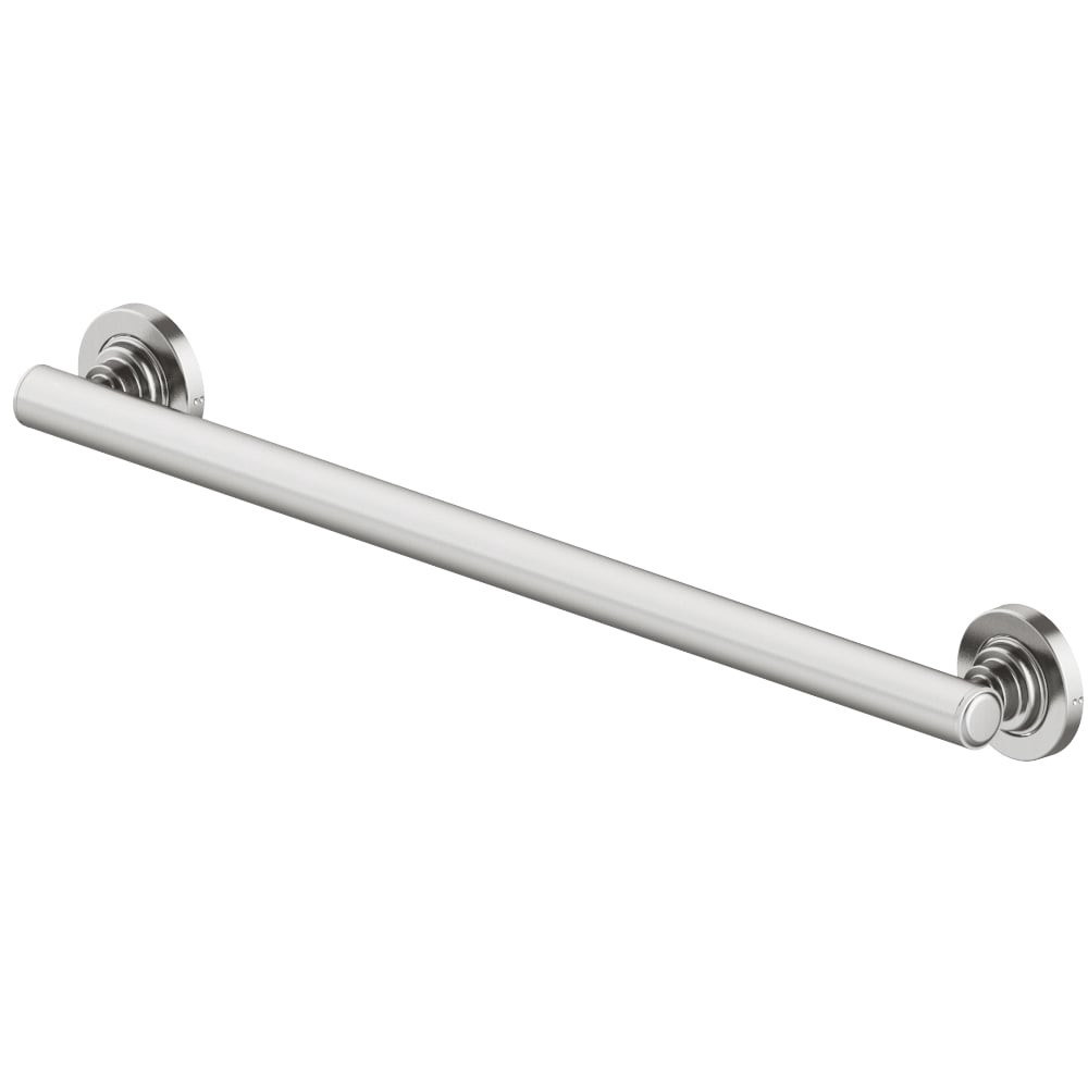 slide 1 of 6, allen + roth Townley 24-in Brushed nickel Wall mount ADA Compliant Grab Bar ( 500-lb Weight Capacity ), 1 ct