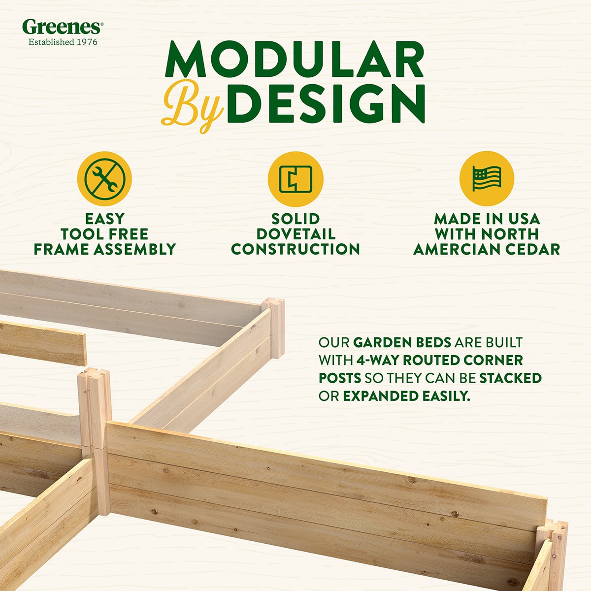 slide 6 of 6, Greenes Fence 7.33-cu ft 48-in W x 48-in L x 5.5-in H Natural Cedar Cedar Raised Garden Bed, 1 ct
