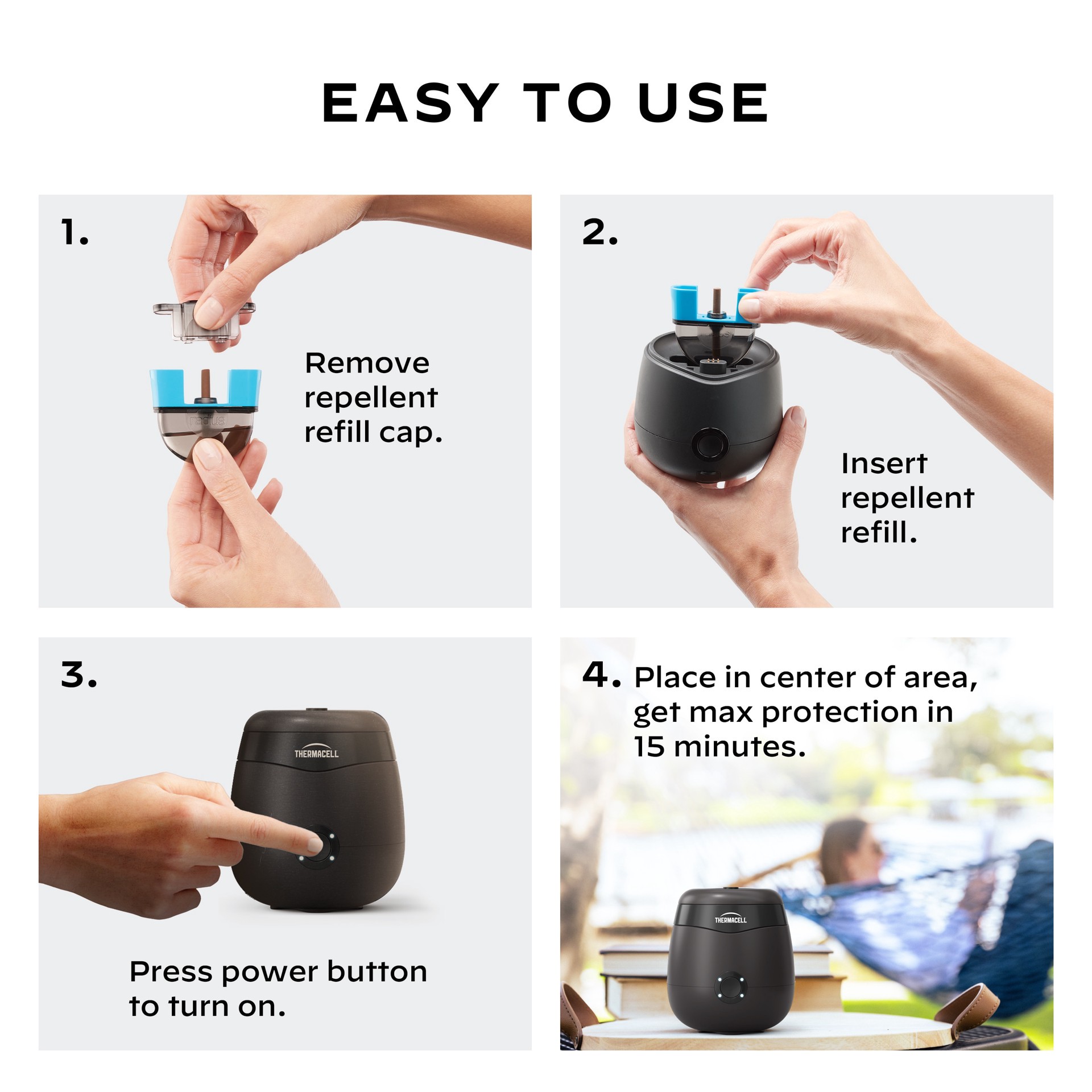 slide 3 of 6, Thermacell 1 Count Rechargeable Charcoal Mosquito Repeller Deet Free Outdoor Electronic, 1 ct