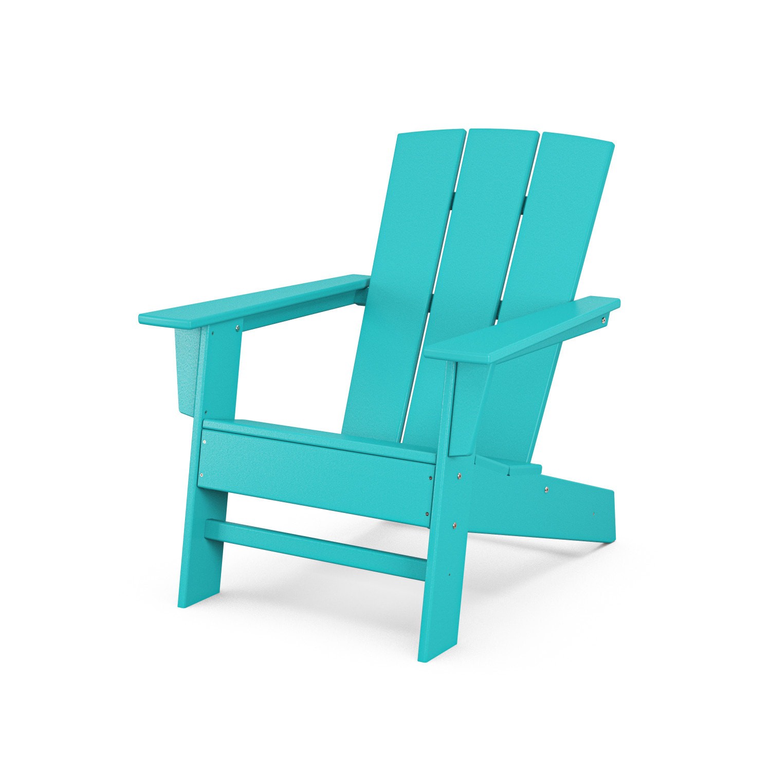 slide 4 of 6, allen + roth by POLYWOOD Oakport Aruba HDPE Frame Stationary Adirondack Chair with Slat Seat, 1 ct