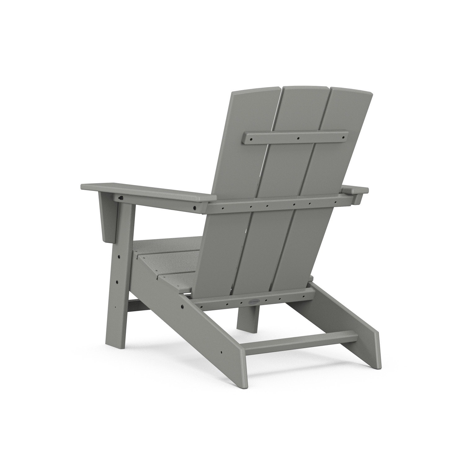 slide 4 of 6, allen + roth by POLYWOOD Oakport Slate Gray HDPE Frame Stationary Adirondack Chair with Slat Seat, 1 ct