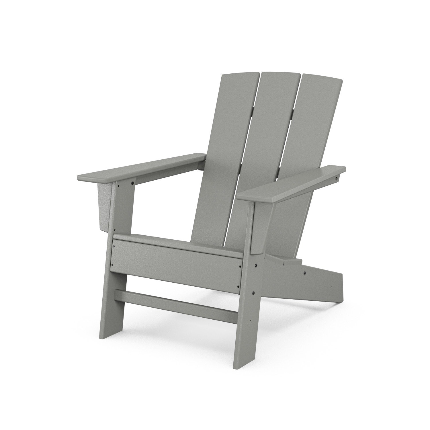 slide 3 of 6, allen + roth by POLYWOOD Oakport Slate Gray HDPE Frame Stationary Adirondack Chair with Slat Seat, 1 ct