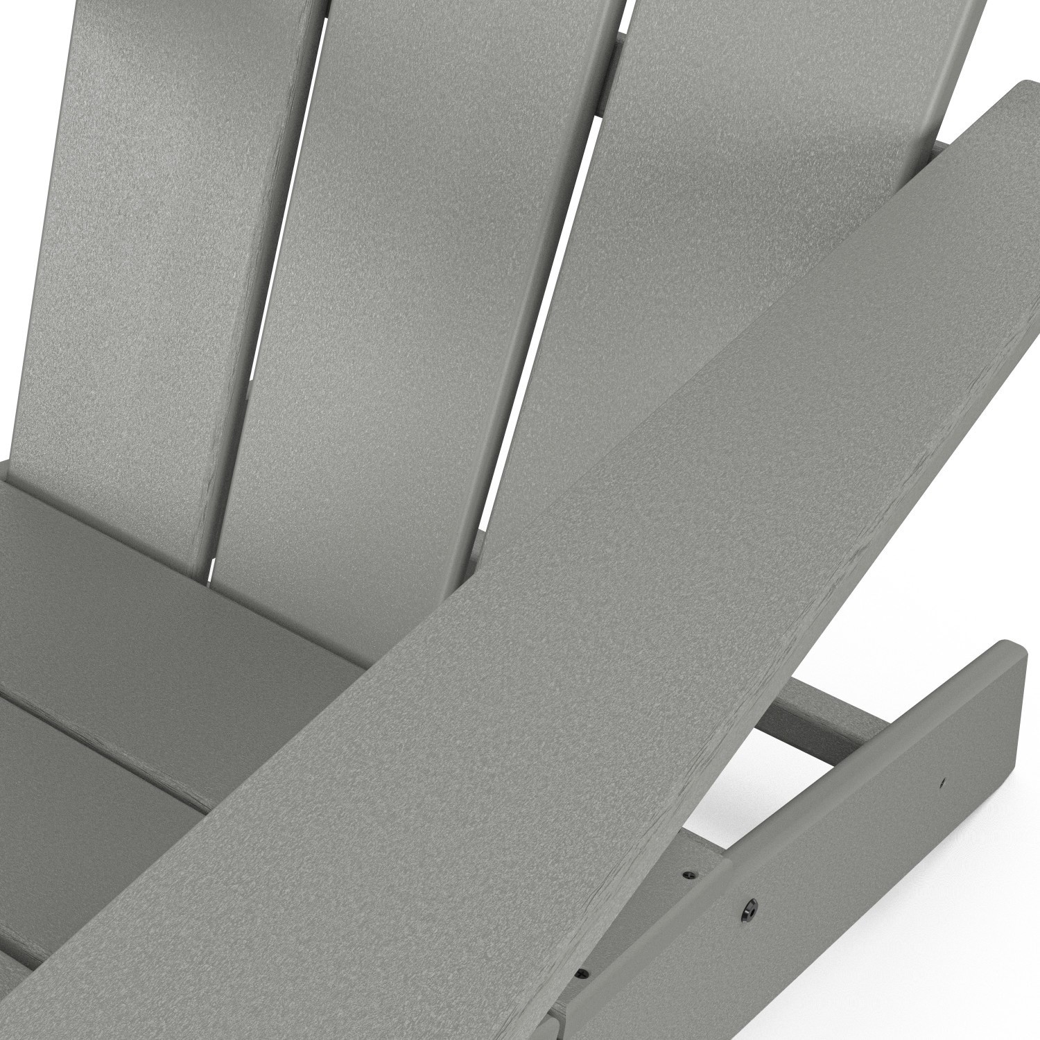 slide 5 of 6, allen + roth by POLYWOOD Oakport Slate Gray HDPE Frame Stationary Adirondack Chair with Slat Seat, 1 ct