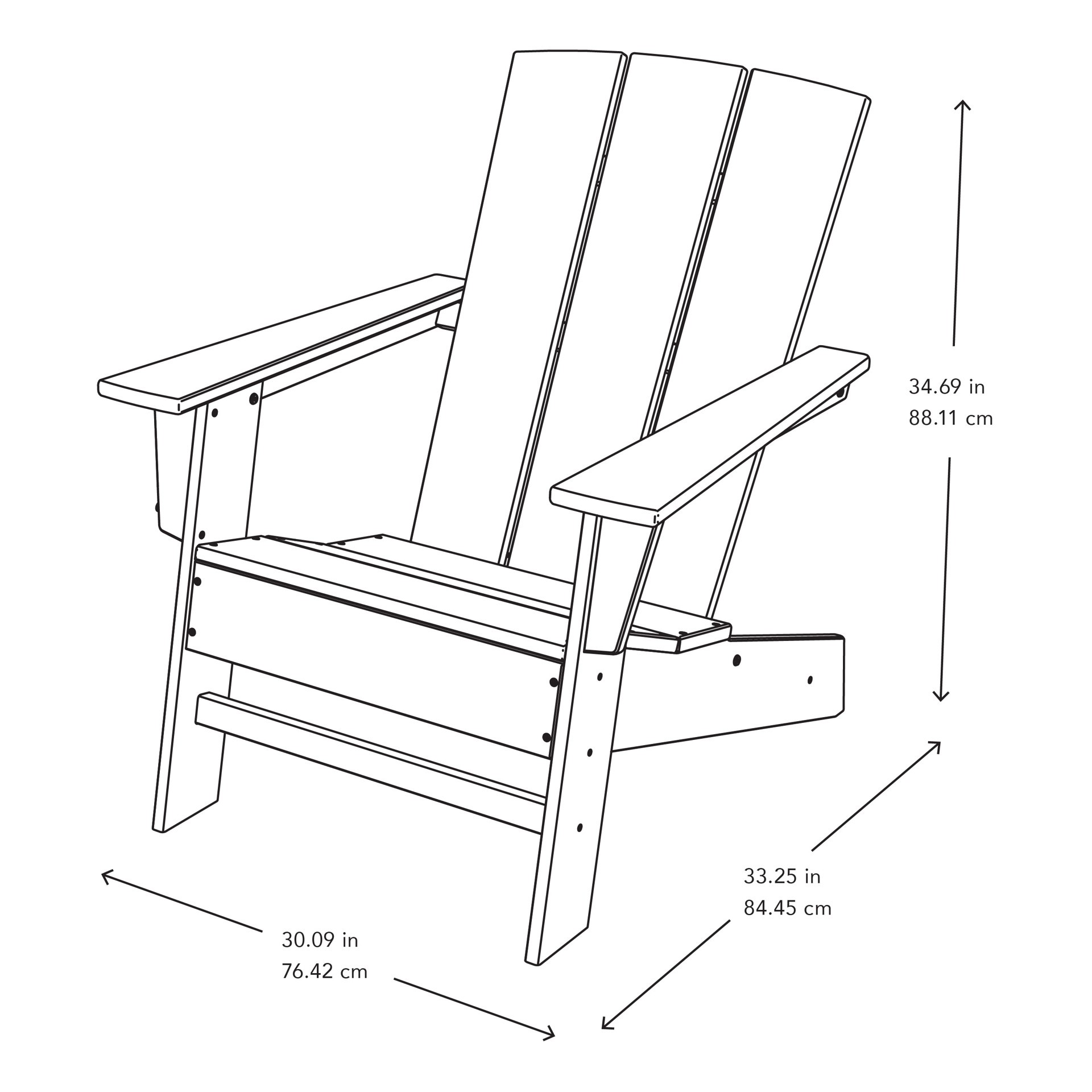 slide 2 of 6, allen + roth by POLYWOOD Oakport White Hdpe Frame Stationary Adirondack Chair with Slat Seat, 1 ct