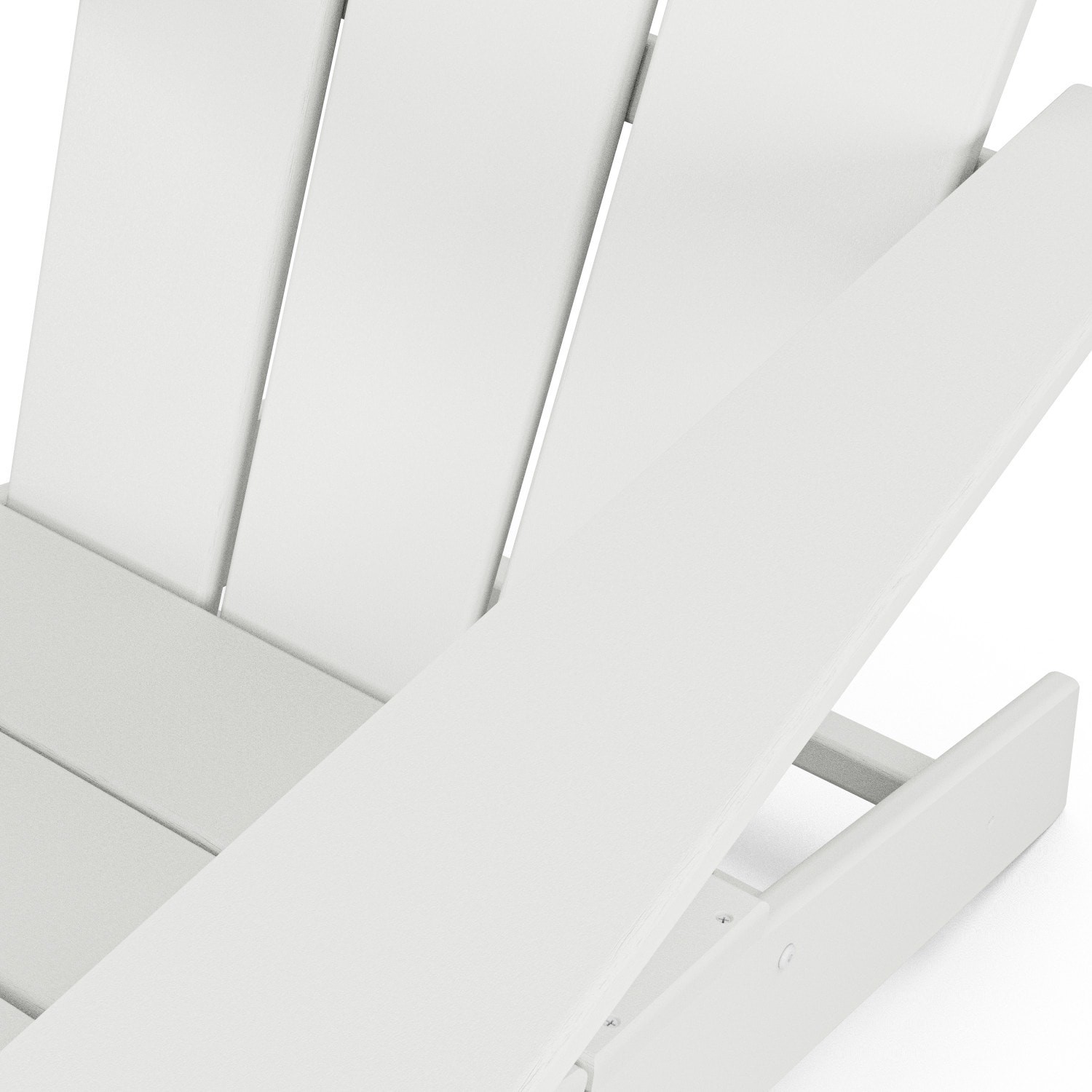 slide 3 of 6, allen + roth by POLYWOOD Oakport White Hdpe Frame Stationary Adirondack Chair with Slat Seat, 1 ct