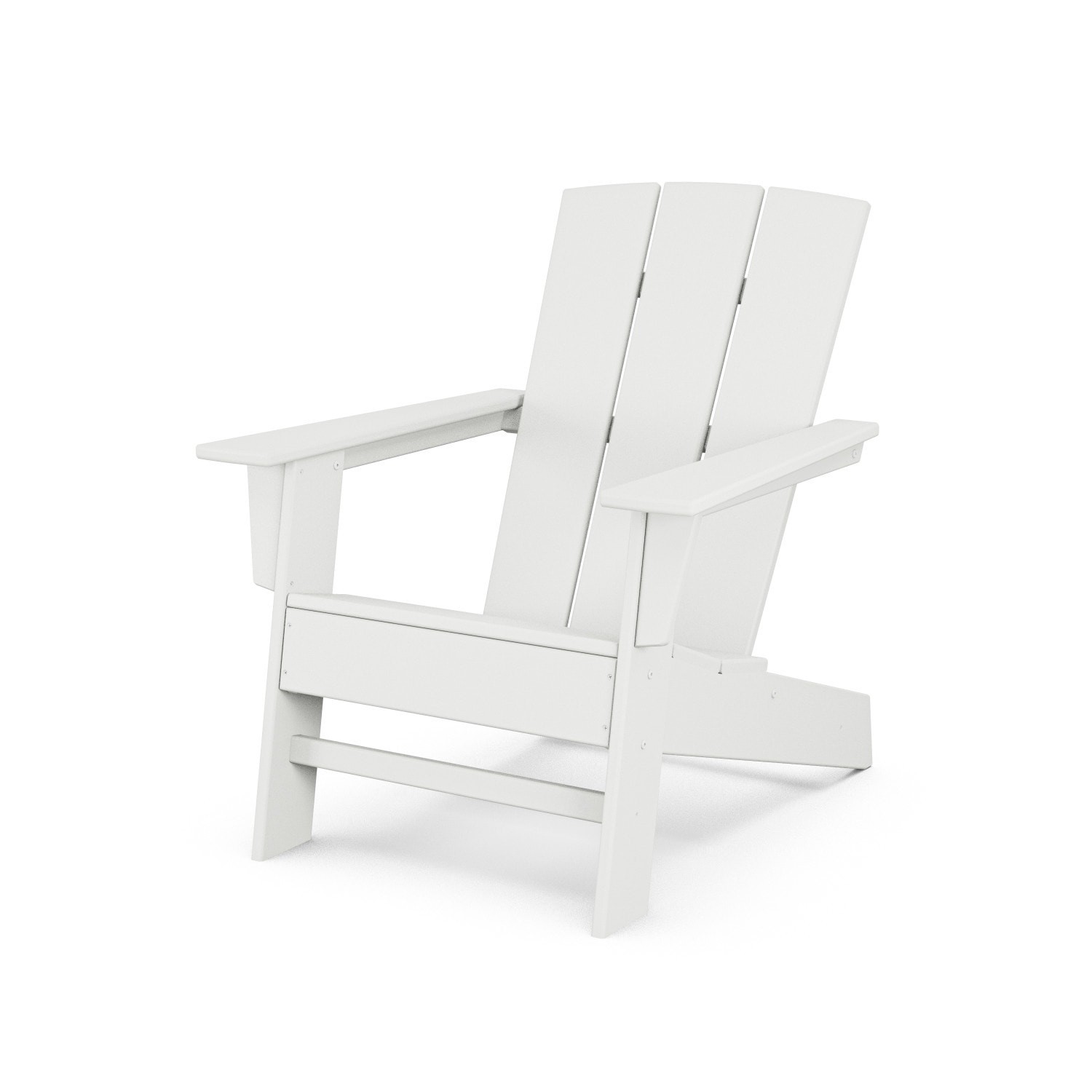 slide 1 of 6, allen + roth by POLYWOOD Oakport White Hdpe Frame Stationary Adirondack Chair with Slat Seat, 1 ct