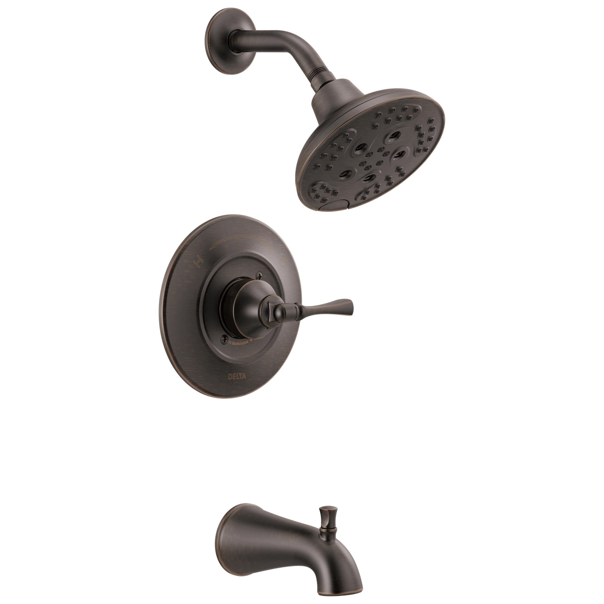 slide 1 of 6, Delta Archdale Venetian Bronze 1-handle 6-in Round Bathtub and shower Faucet with Valve (Multi-function), 1 ct