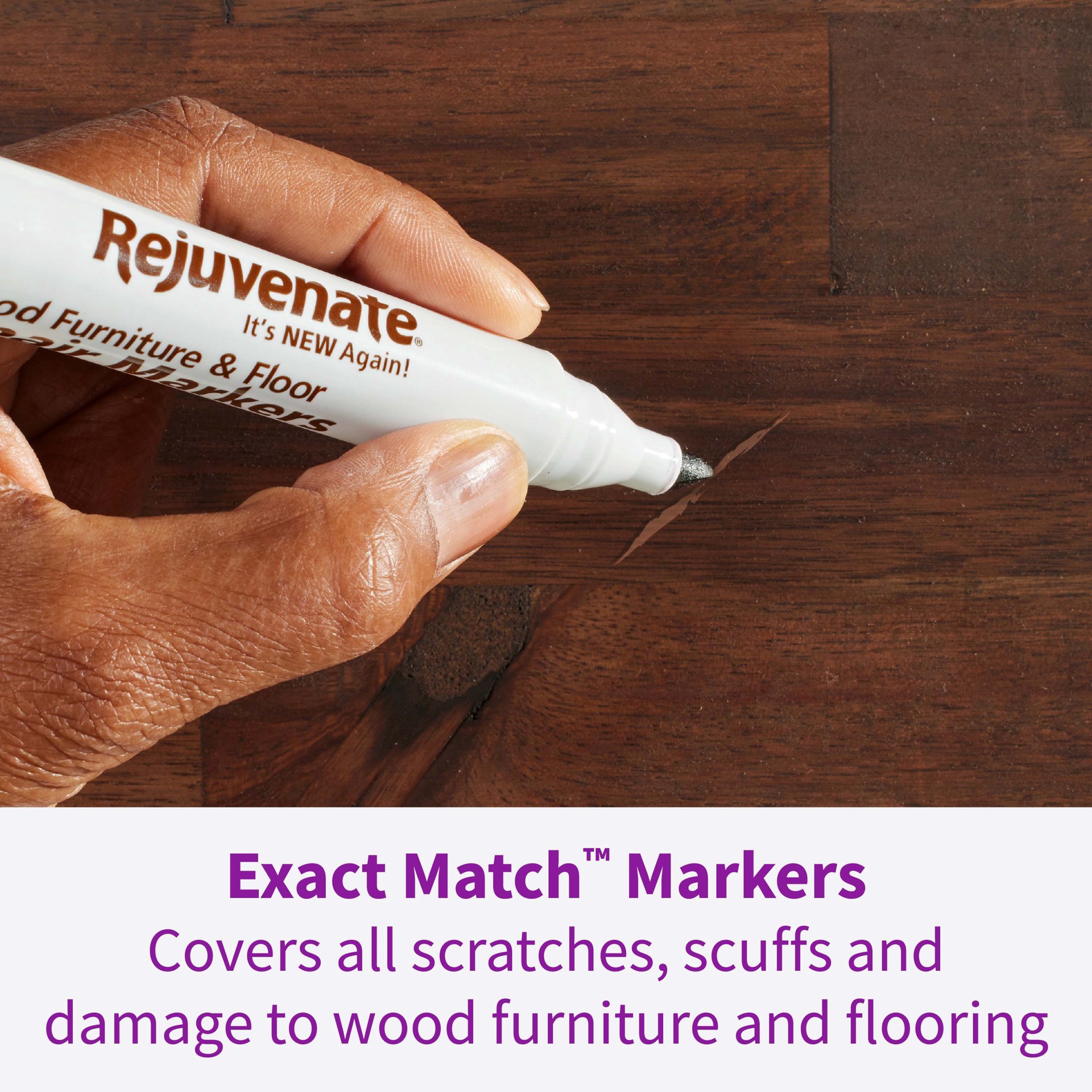 slide 3 of 6, Rejuvenate Exact Match Wood Furniture Floor Repair Markers Maple, Oak, Cherry, Walnut, Mahogany, Espresso Water-based Stain marker, 1 ct