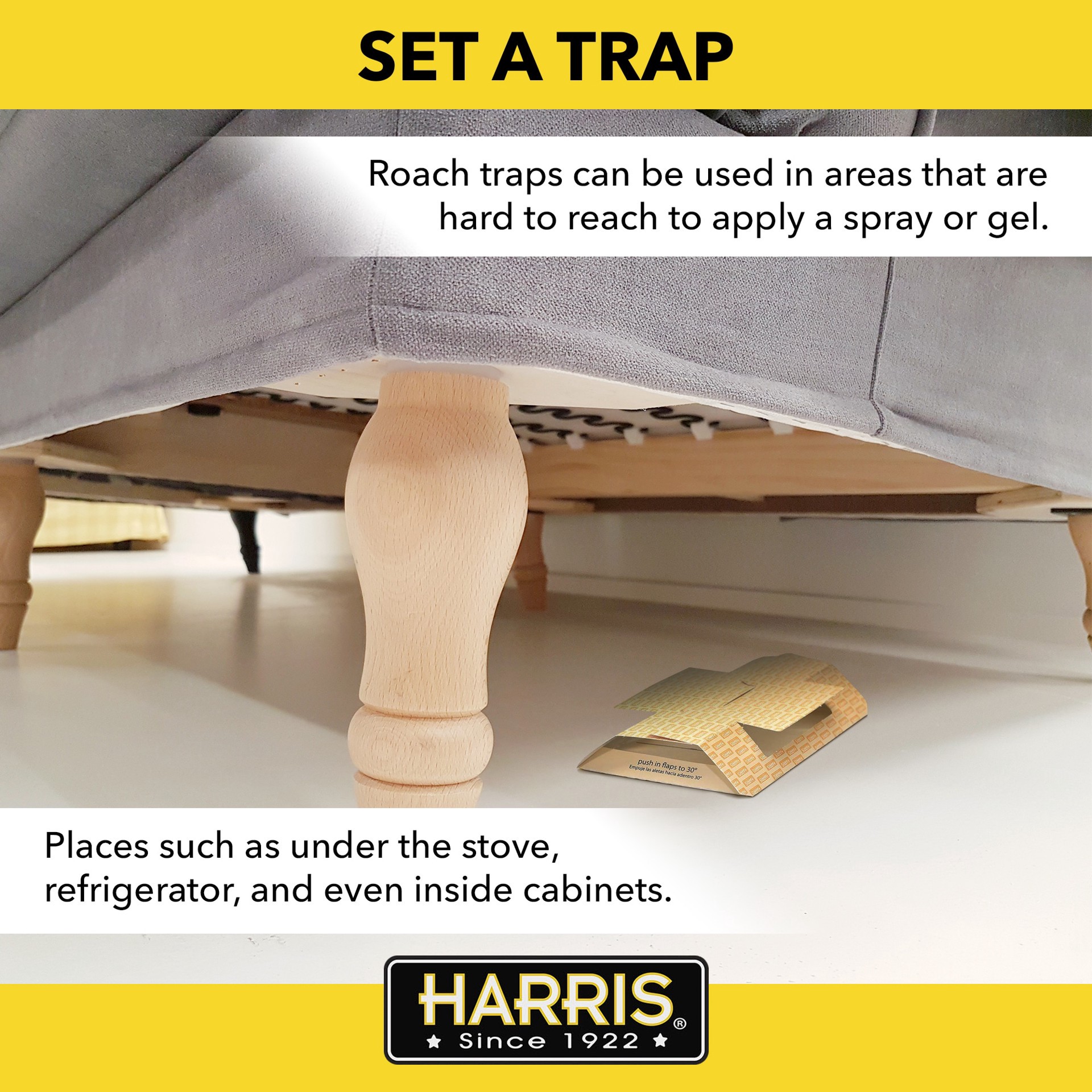 slide 4 of 6, Harris Easy-To-Use Roach Indoor Glue Cartridge Insect Trap 2 -Pack, 1 ct