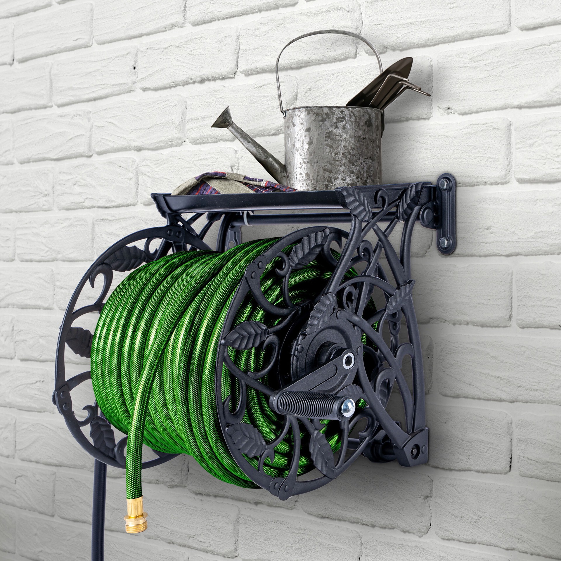slide 2 of 6, Style Selections Aluminum 125-ft Wall-mount Hose Reel, 1 ct