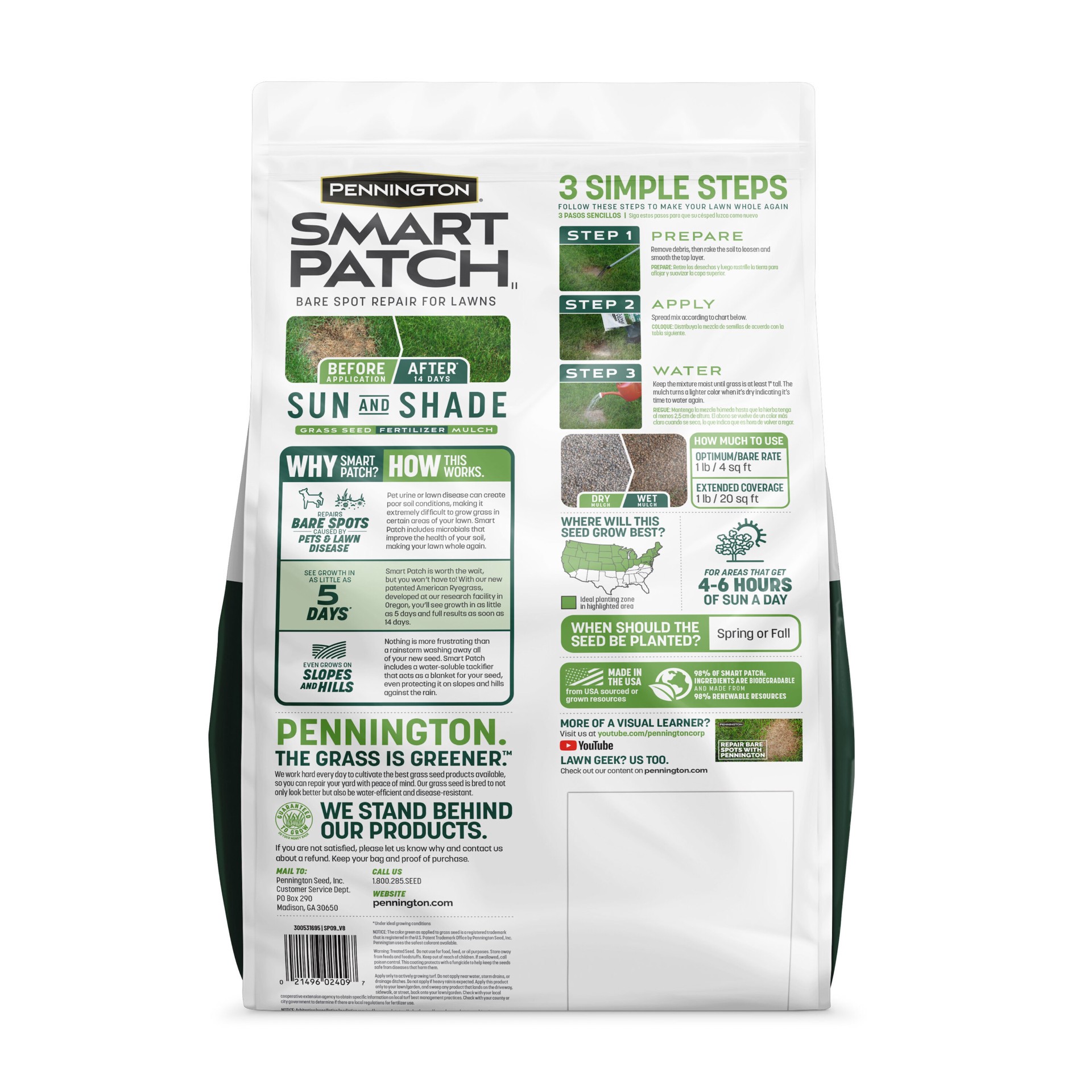 slide 3 of 6, Pennington Smart Patch 10-lbs. Sun and shade Lawn Repair Mix, 1 ct